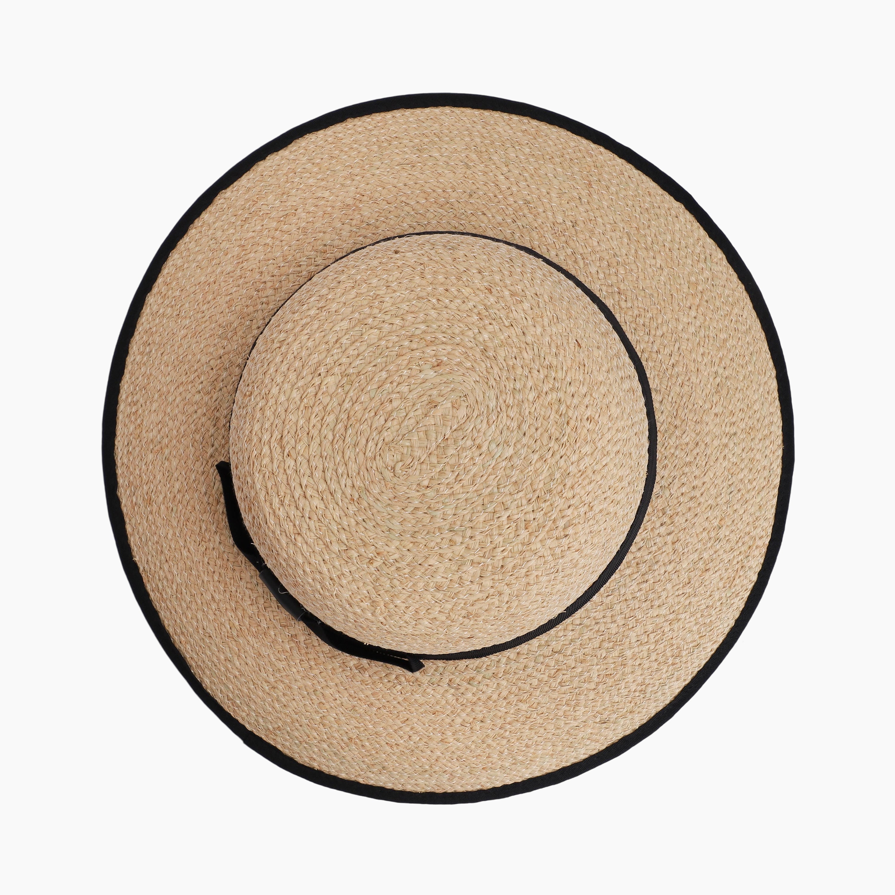 Women’s Raffia Bucket Hat with Wide Brim and UPF 50+ Sun Protection