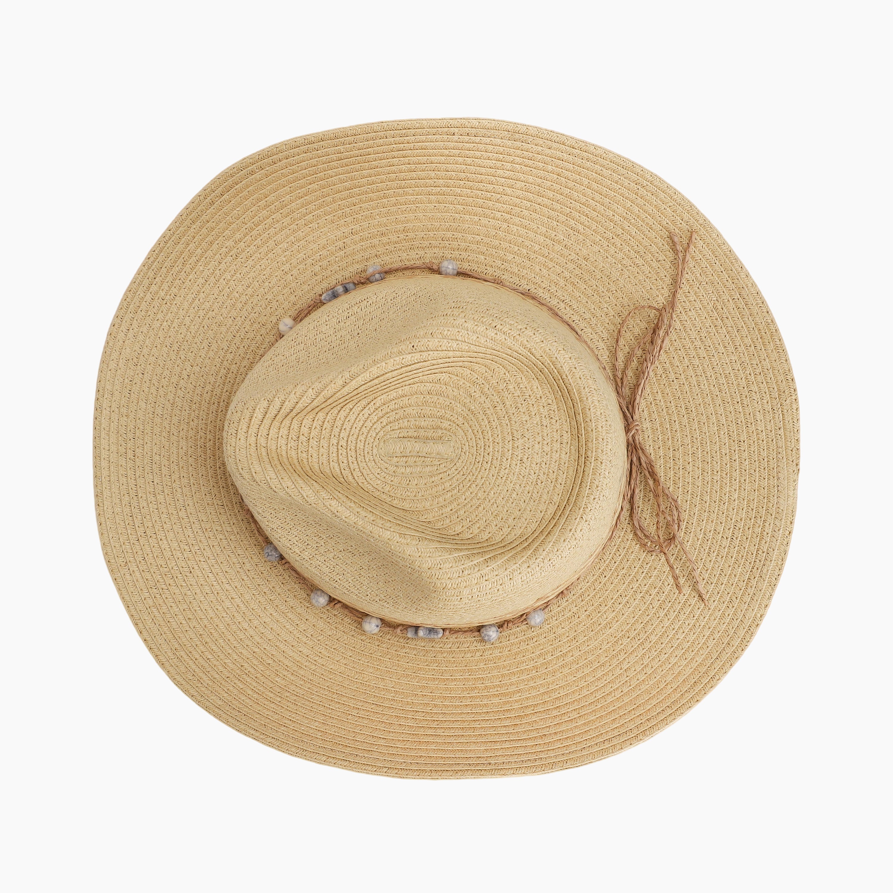 Unisex Paper Straw Fedora Hat with Wide Brim and UPF 50+ Sun Protection