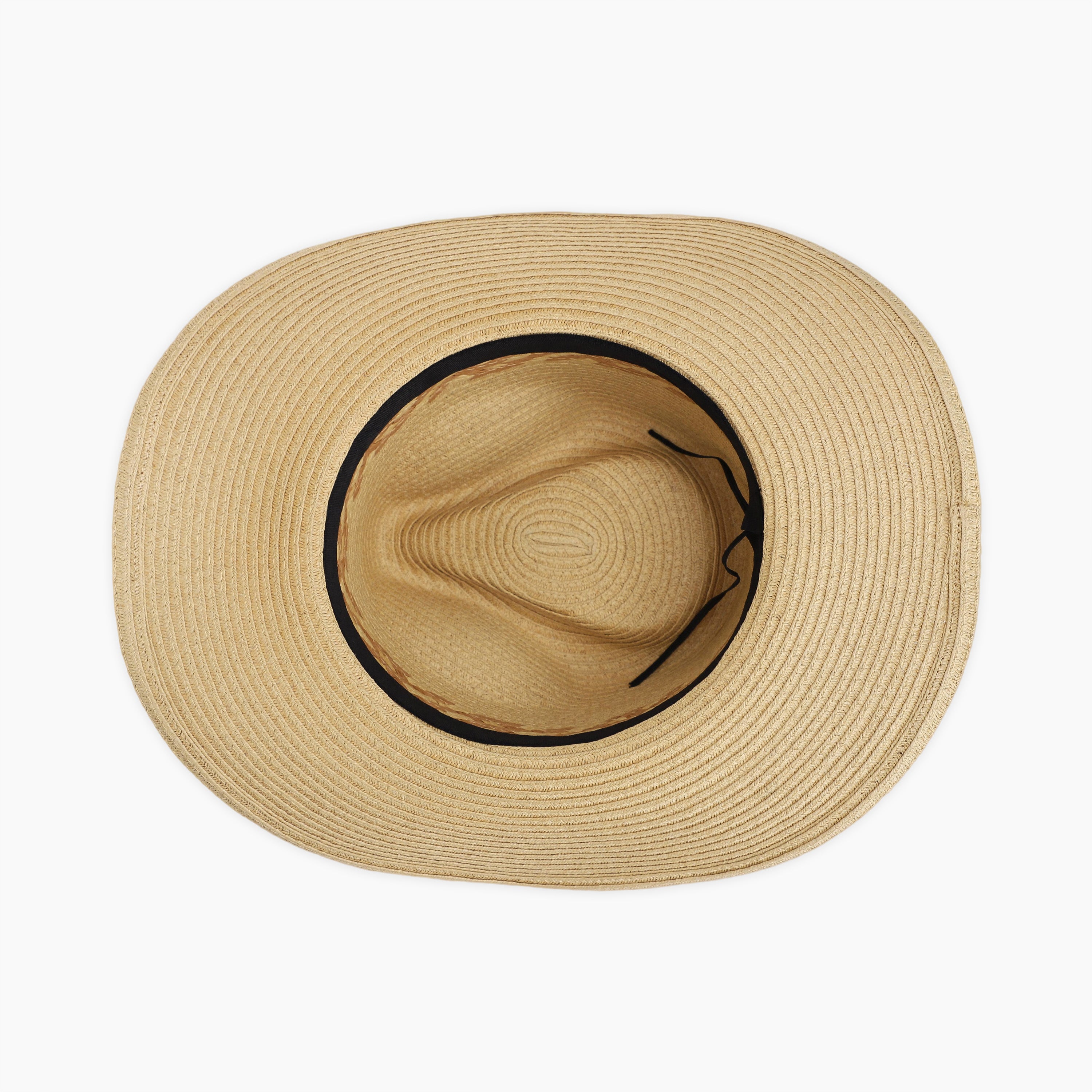 Unisex Paper Straw Fedora Hat with Wide Brim and UPF 50+ Sun Protection