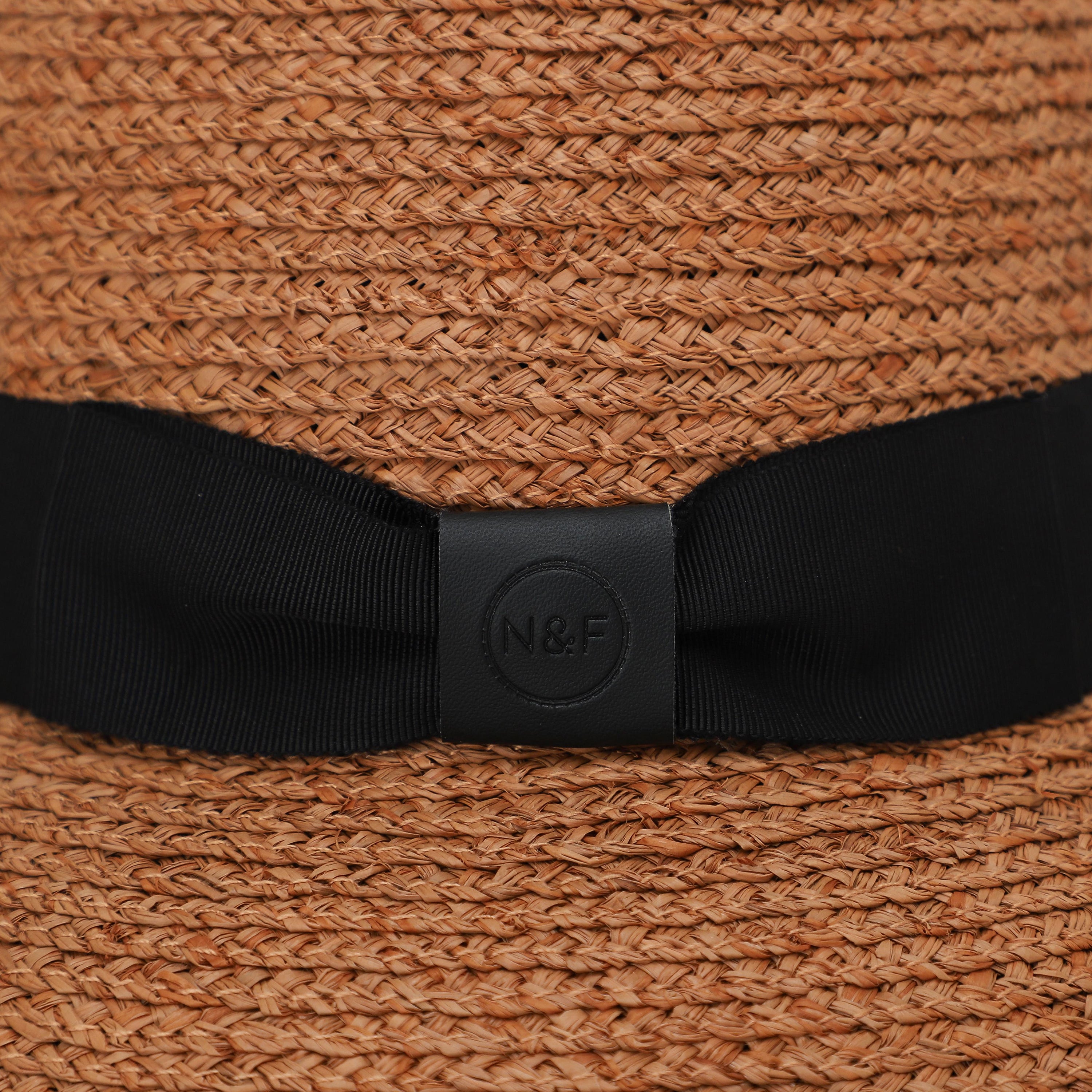 Women’s Raffia Bucket Hat with Wide Brim and UPF 50+ Sun Protection