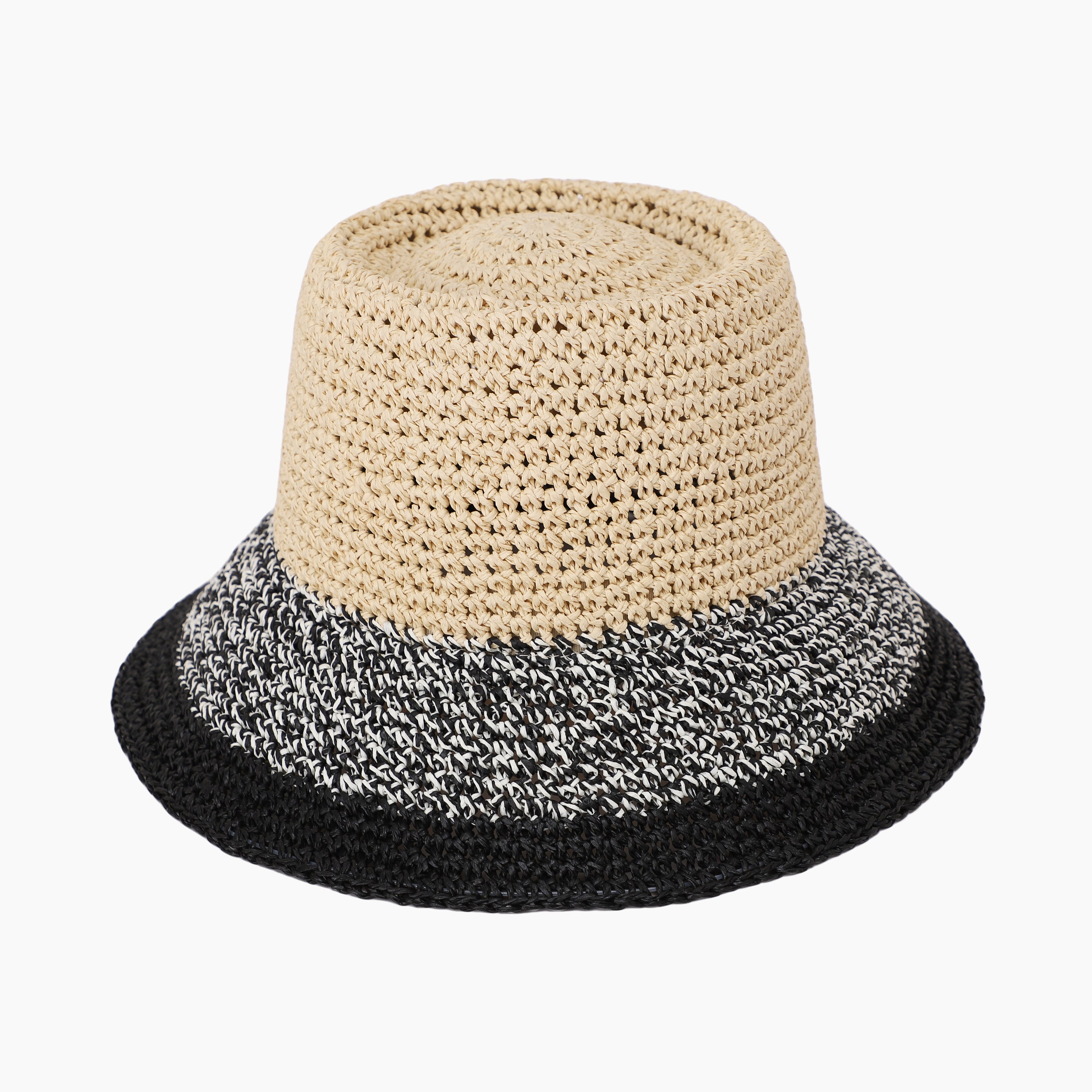 Women’s Paper Straw Bucket Hat with Wide Brim and UPF 50+ Sun Protection