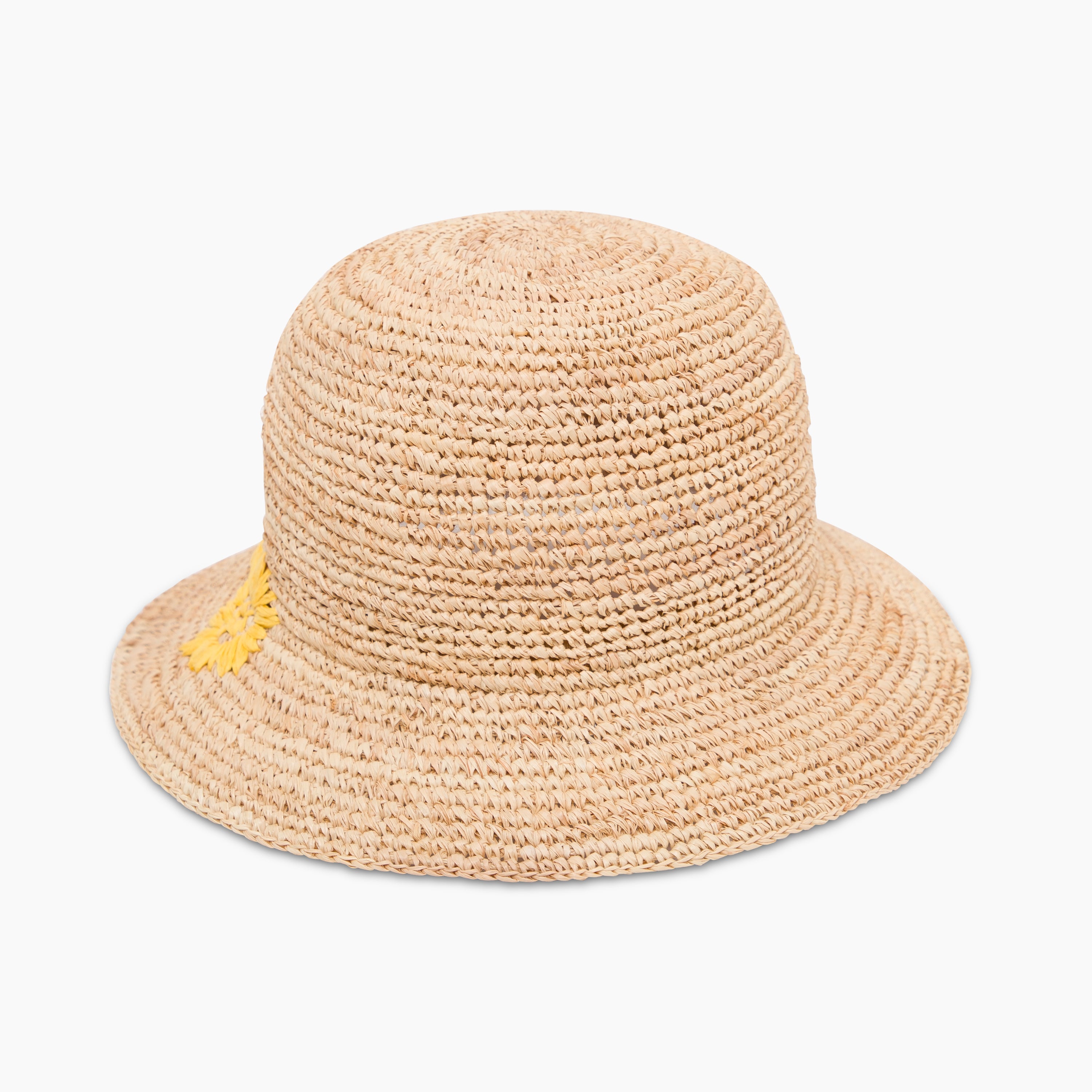 Women’s Raffia Bucket Hat with Wide Brim and UPF 50+ Sun Protection