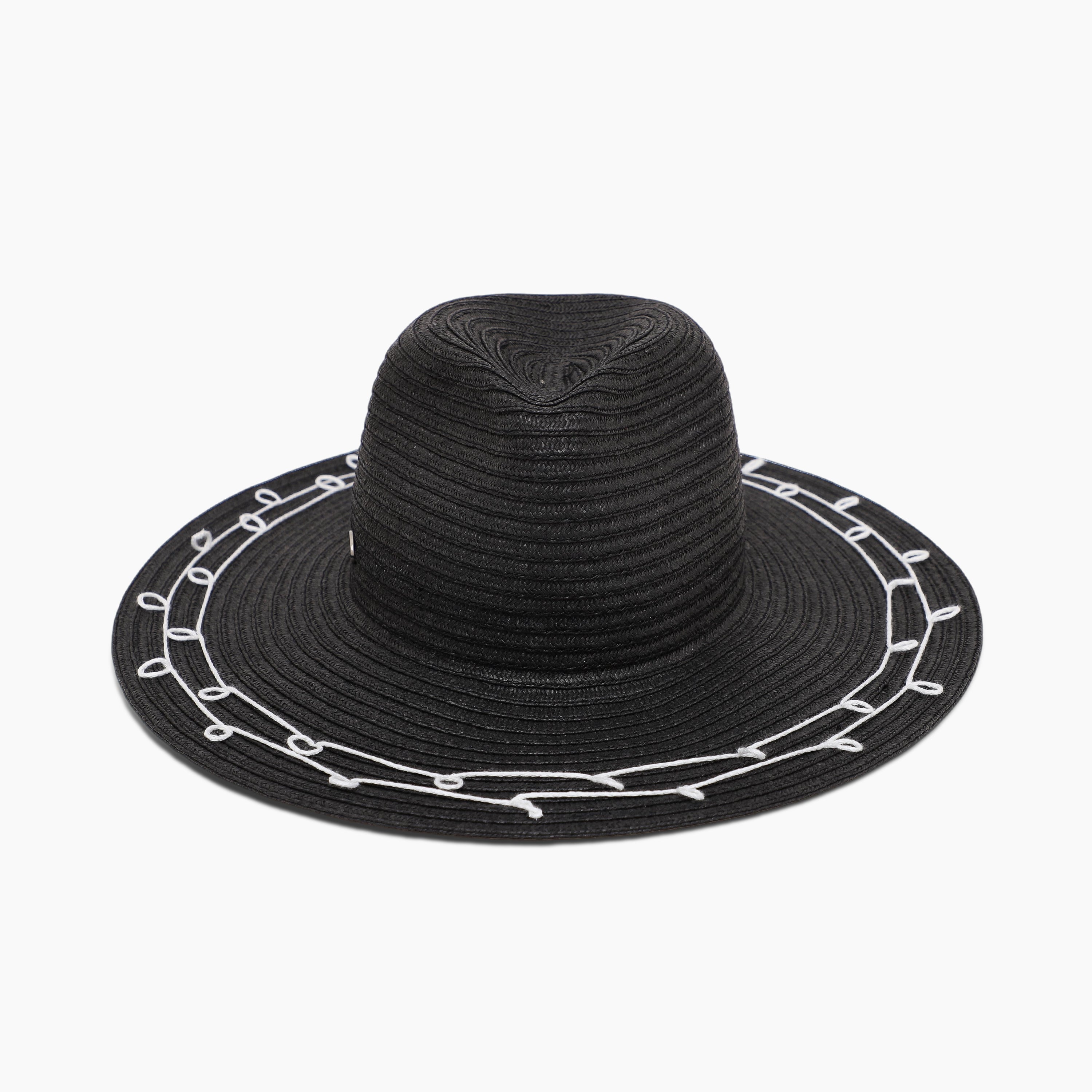 Unisex Paper Straw Fedora Hat with Wide Brim and UPF 50+ Sun Protection
