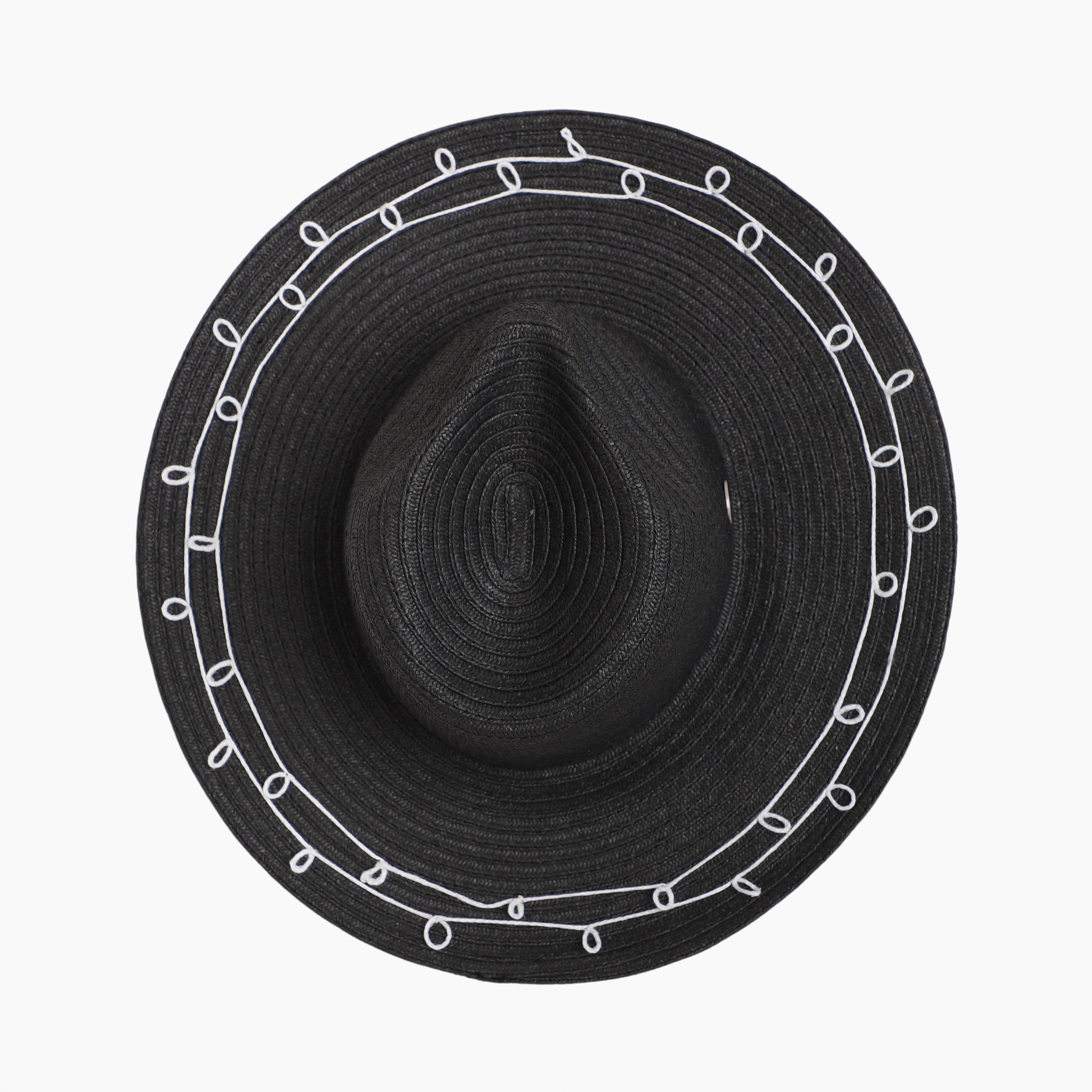 Unisex Paper Straw Fedora Hat with Wide Brim and UPF 50+ Sun Protection