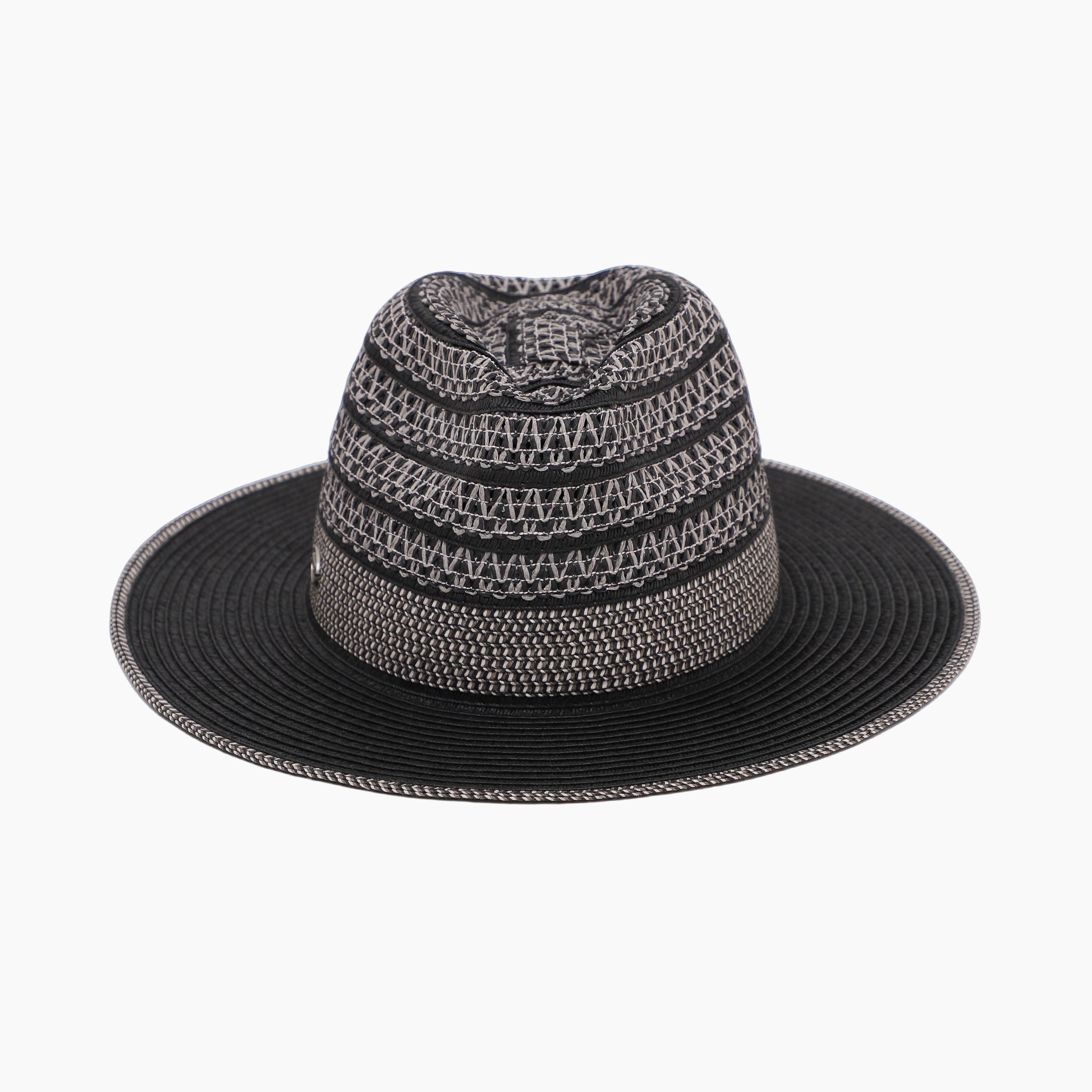 Unisex Paper Straw Fedora Hat with Wide Brim and UPF 50+ Sun Protection