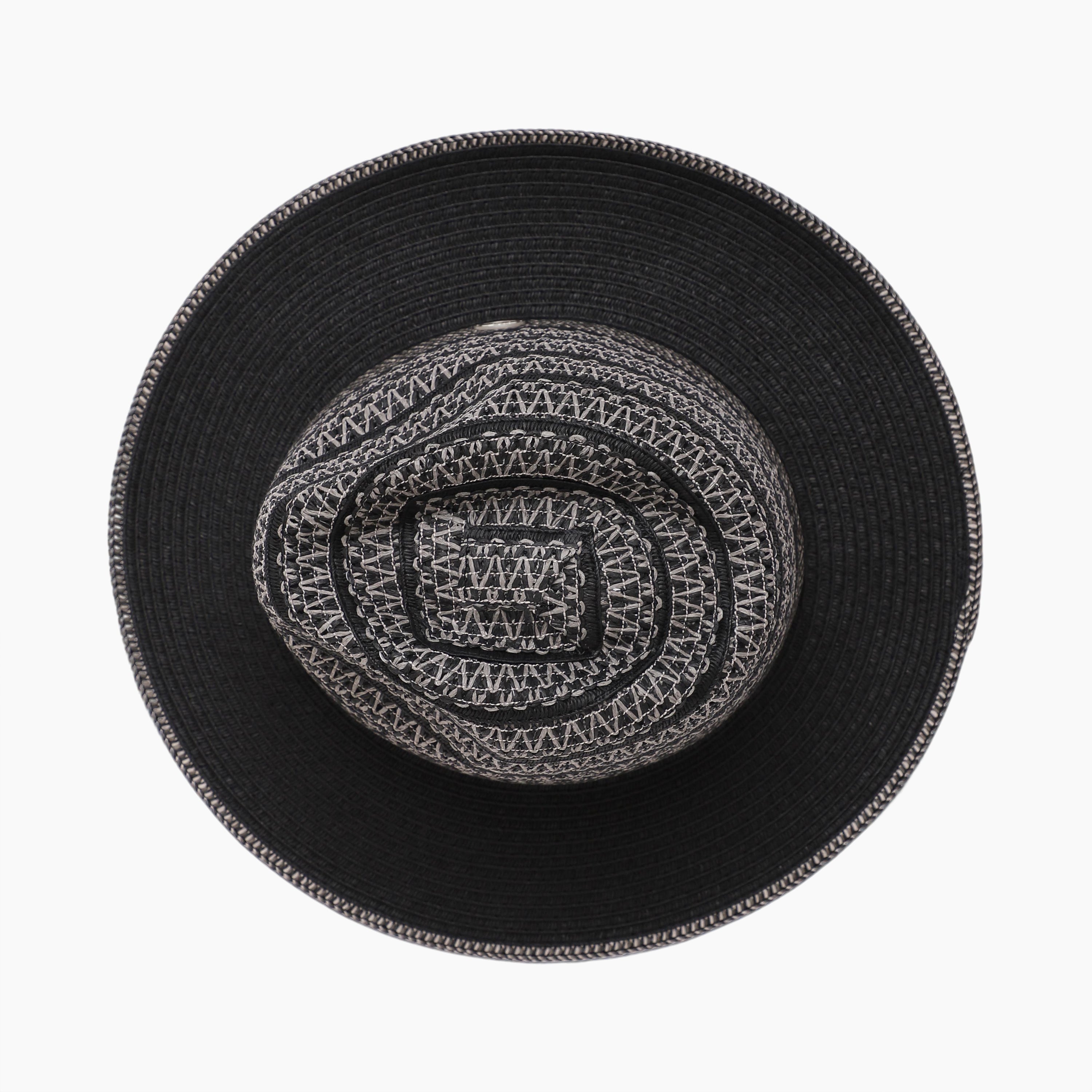 Unisex Paper Straw Fedora Hat with Wide Brim and UPF 50+ Sun Protection