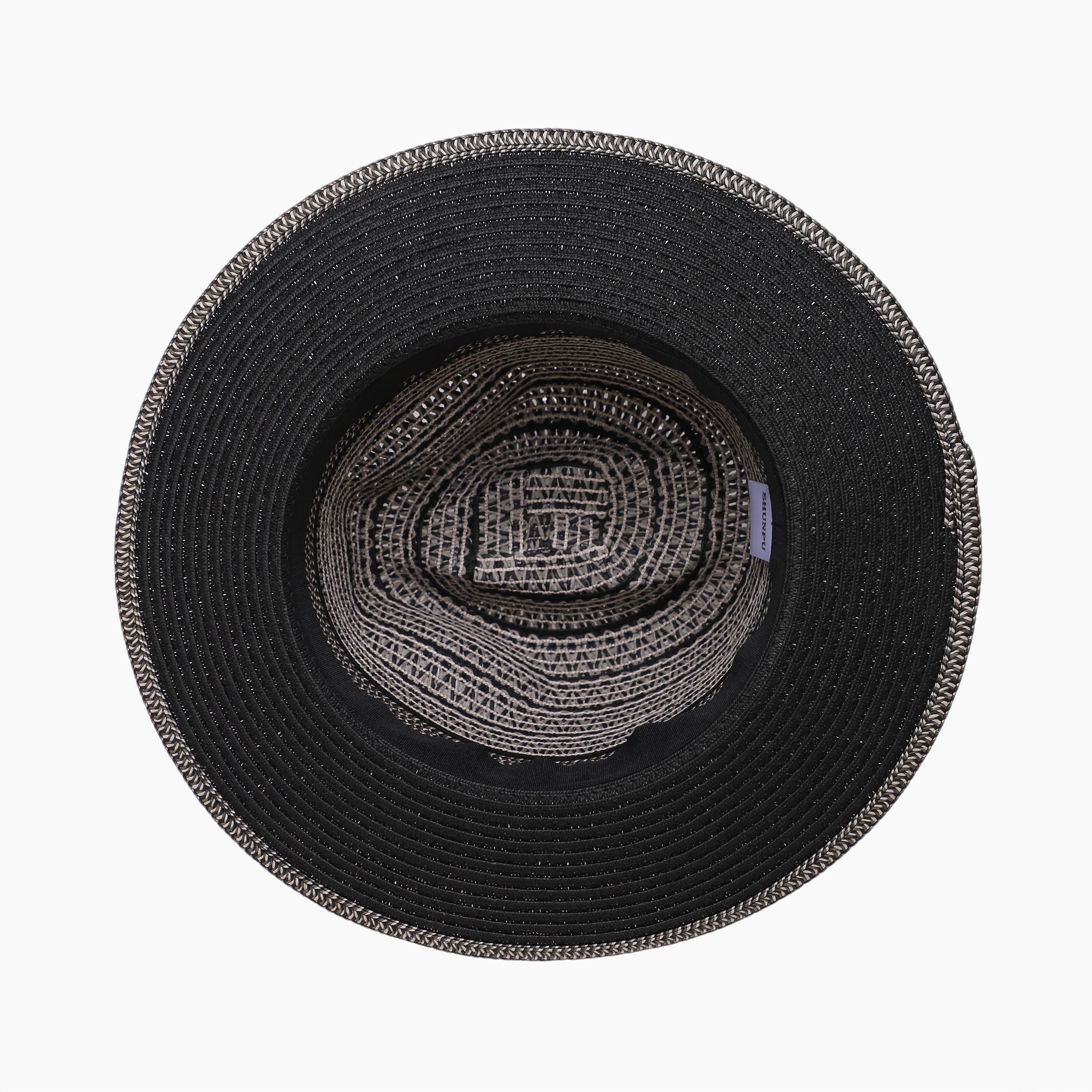 Unisex Paper Straw Fedora Hat with Wide Brim and UPF 50+ Sun Protection