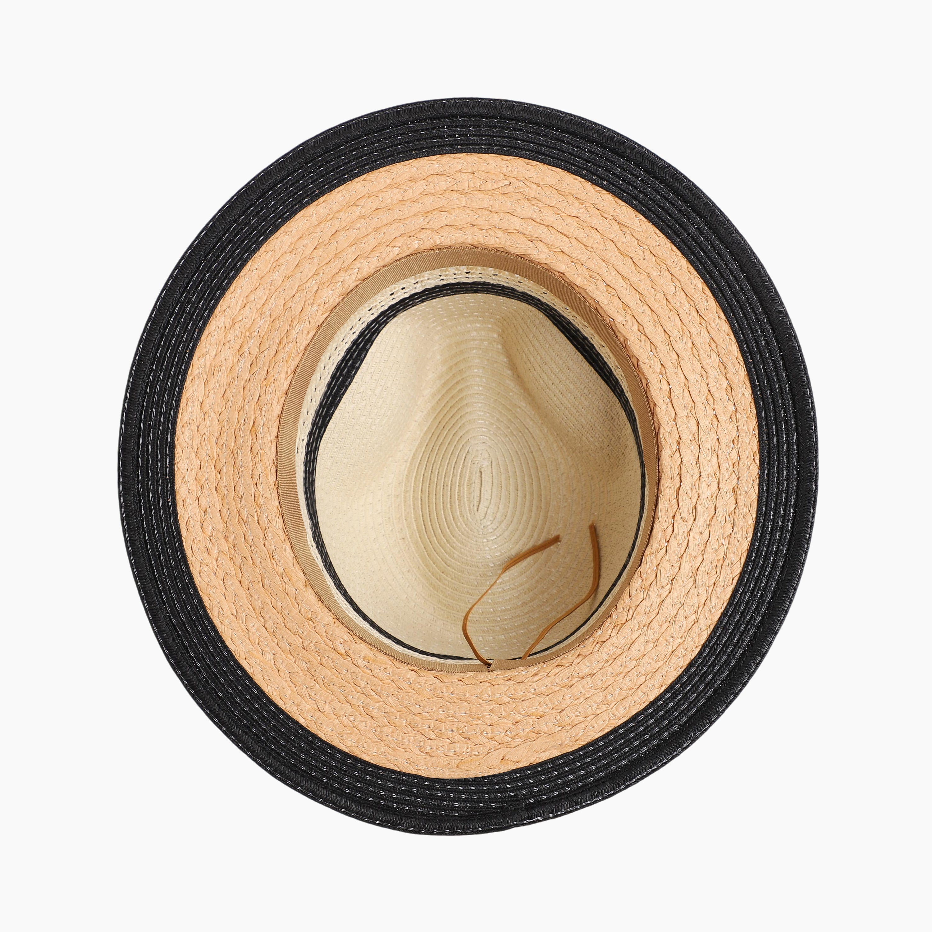 Unisex Paper Straw Fedora Hat with Wide Brim and UPF 50+ Sun Protection