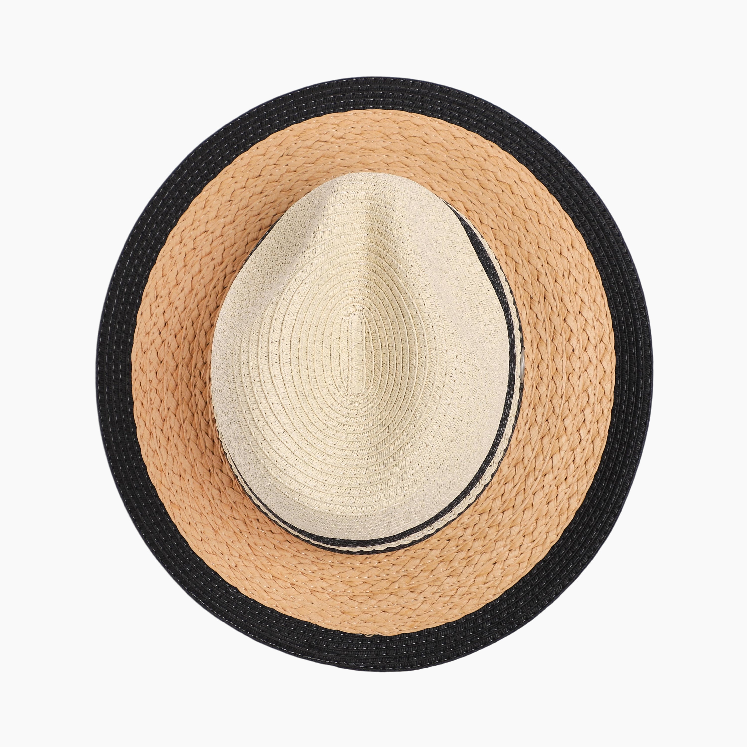 Unisex Paper Straw Fedora Hat with Wide Brim and UPF 50+ Sun Protection