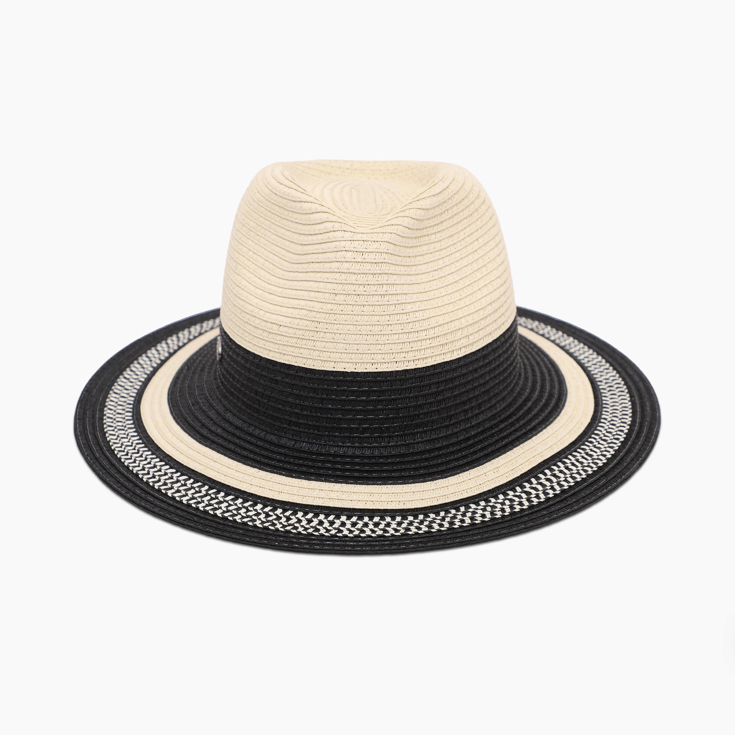 Unisex Paper Straw Fedora Hat with Wide Brim and UPF 50+ Sun Protection