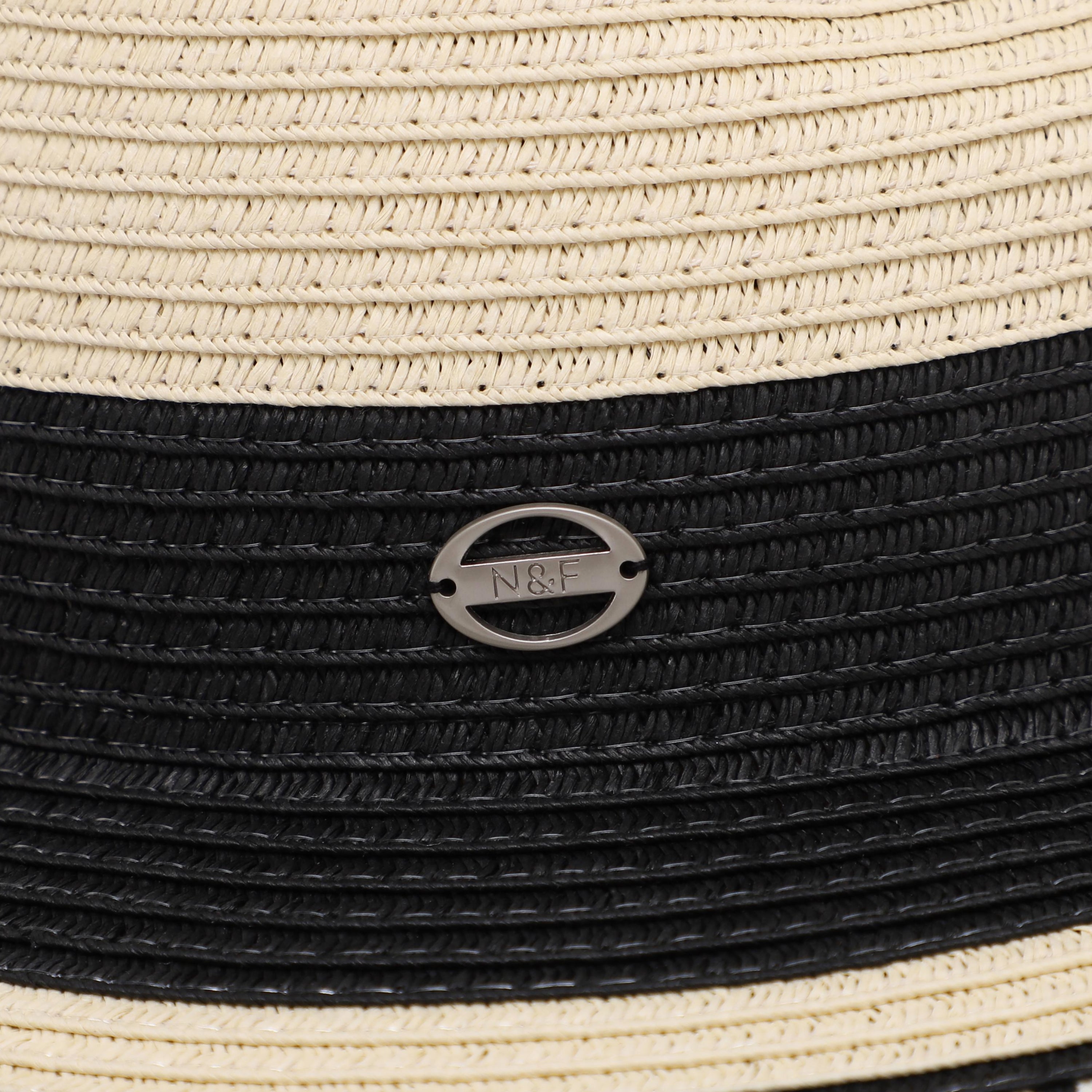 Unisex Paper Straw Fedora Hat with Wide Brim and UPF 50+ Sun Protection