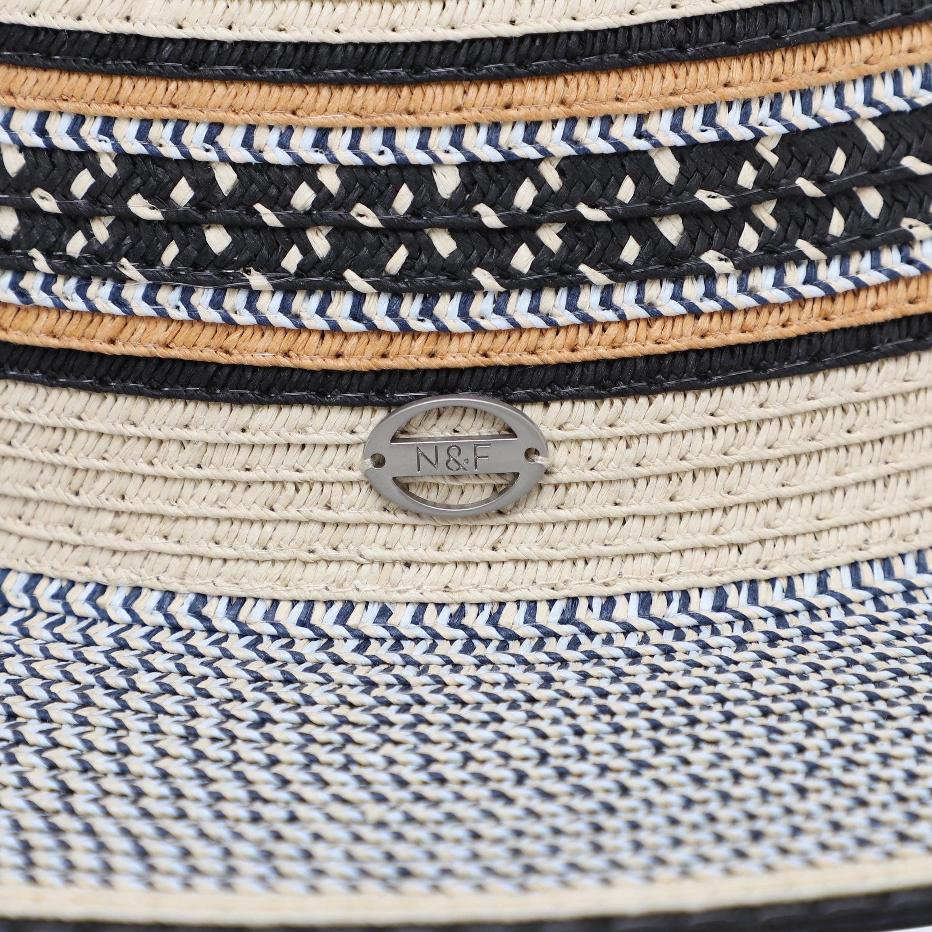 Unisex Paper Straw Fedora Hat with Wide Brim and UPF 50+ Sun Protection