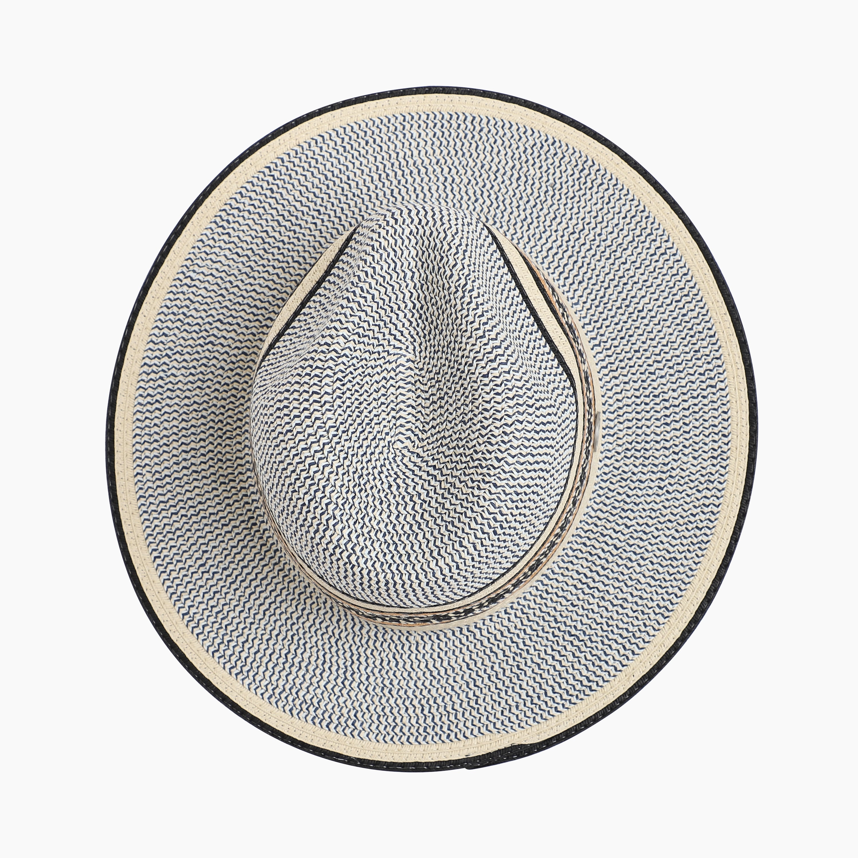 Unisex Paper Straw Fedora Hat with Wide Brim and UPF 50+ Sun Protection