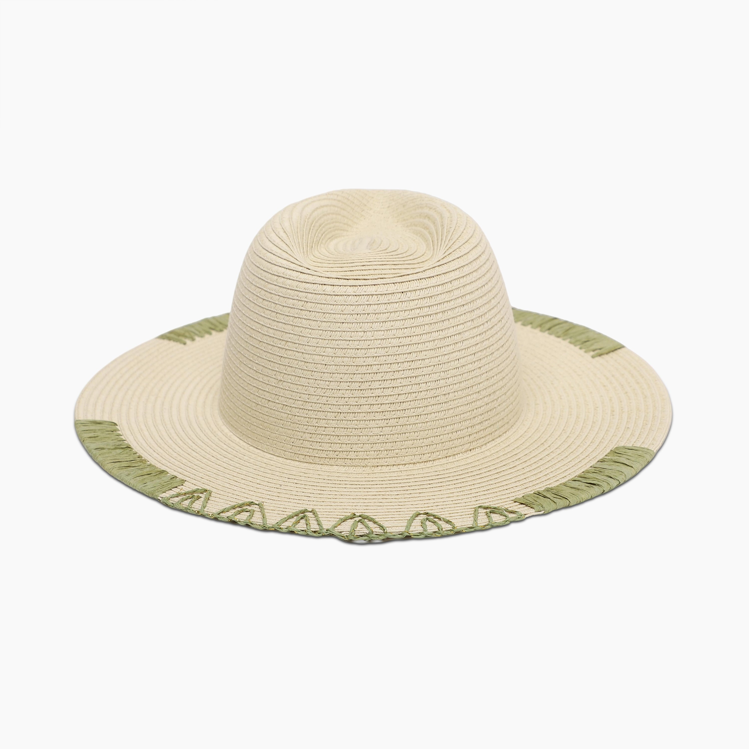 Unisex Paper Straw Fedora Hat with Wide Brim and UPF 50+ Sun Protection