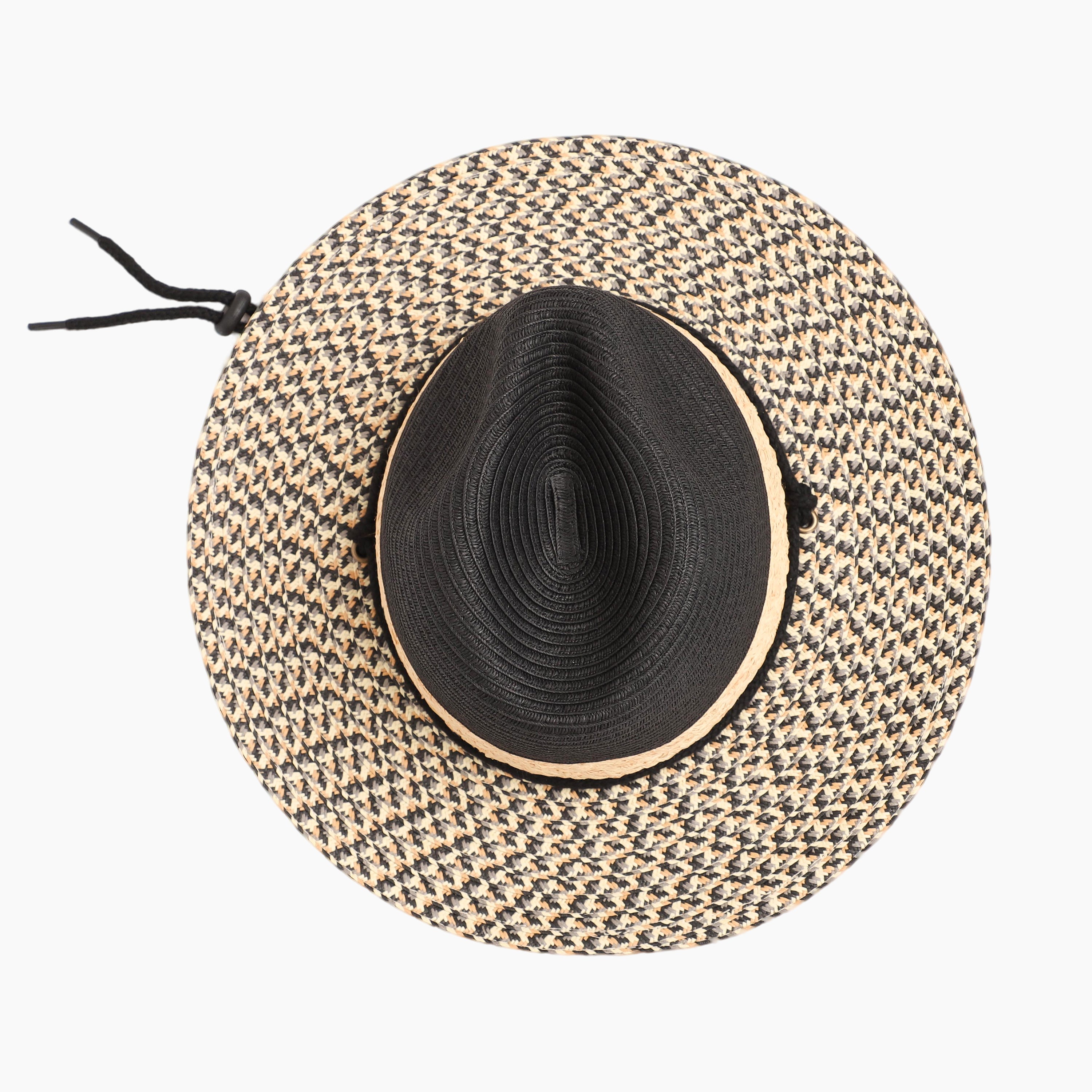 Unisex Paper Straw Fedora Hat with Wide Brim and UPF 50+ Sun Protection