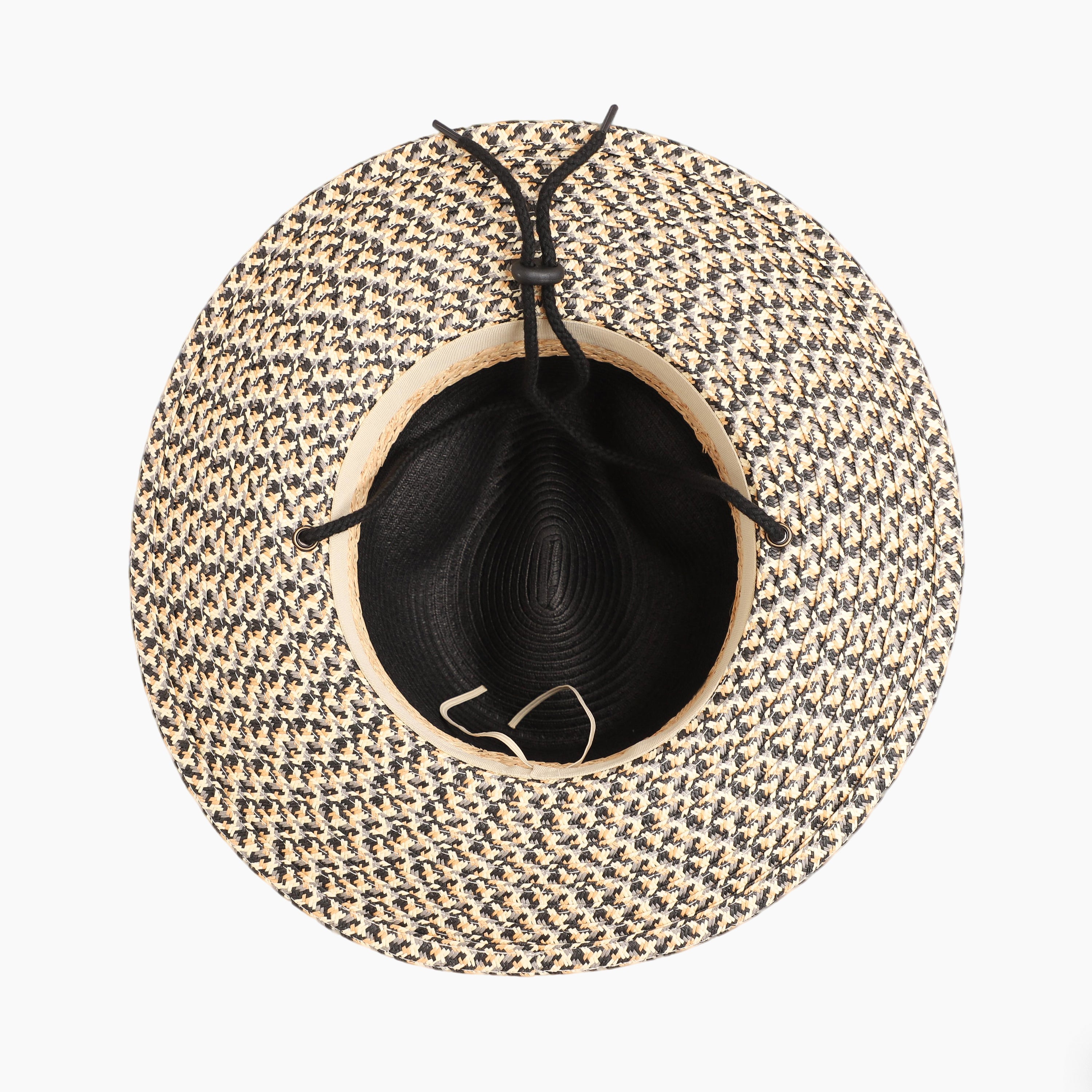 Unisex Paper Straw Fedora Hat with Wide Brim and UPF 50+ Sun Protection