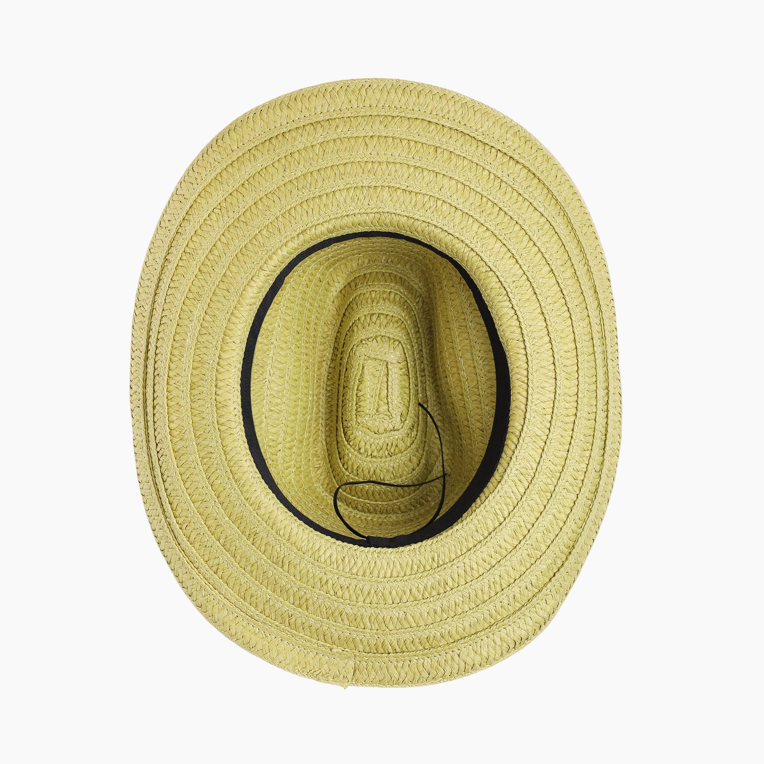 Unisex Paper Straw Fedora Hat with Wide Brim and UPF 50+ Sun Protection