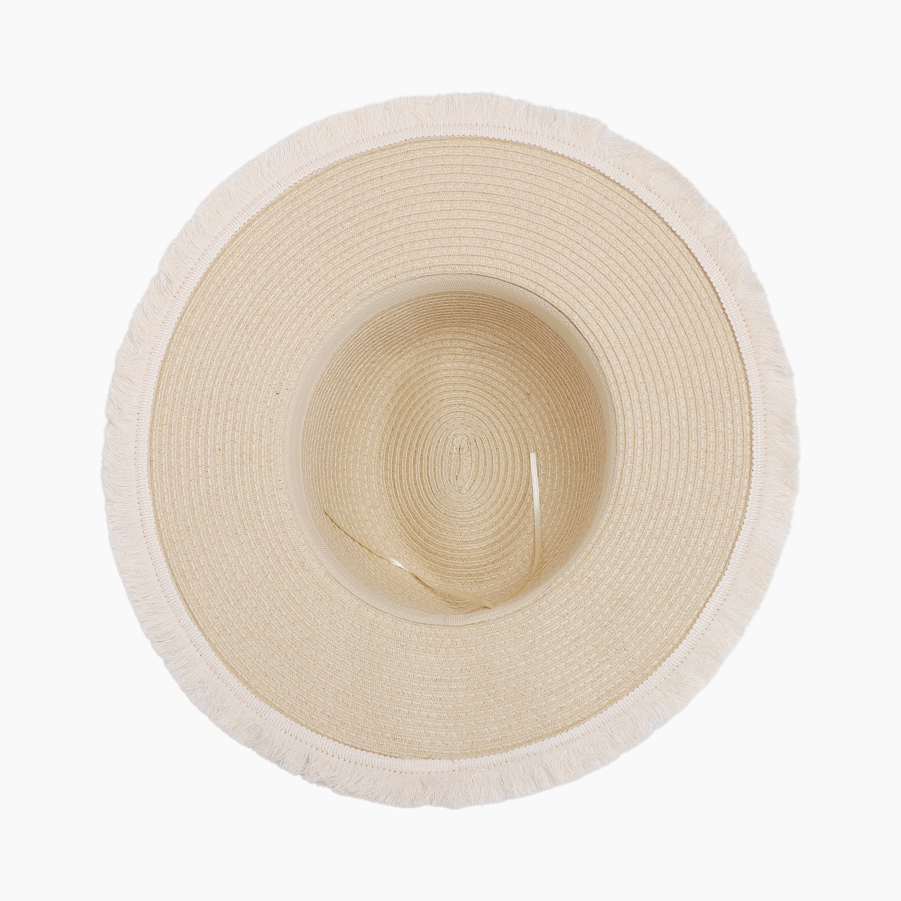 Women’s Paper Straw Fedora Hat with Wide Brim and UPF 50+ Sun Protection