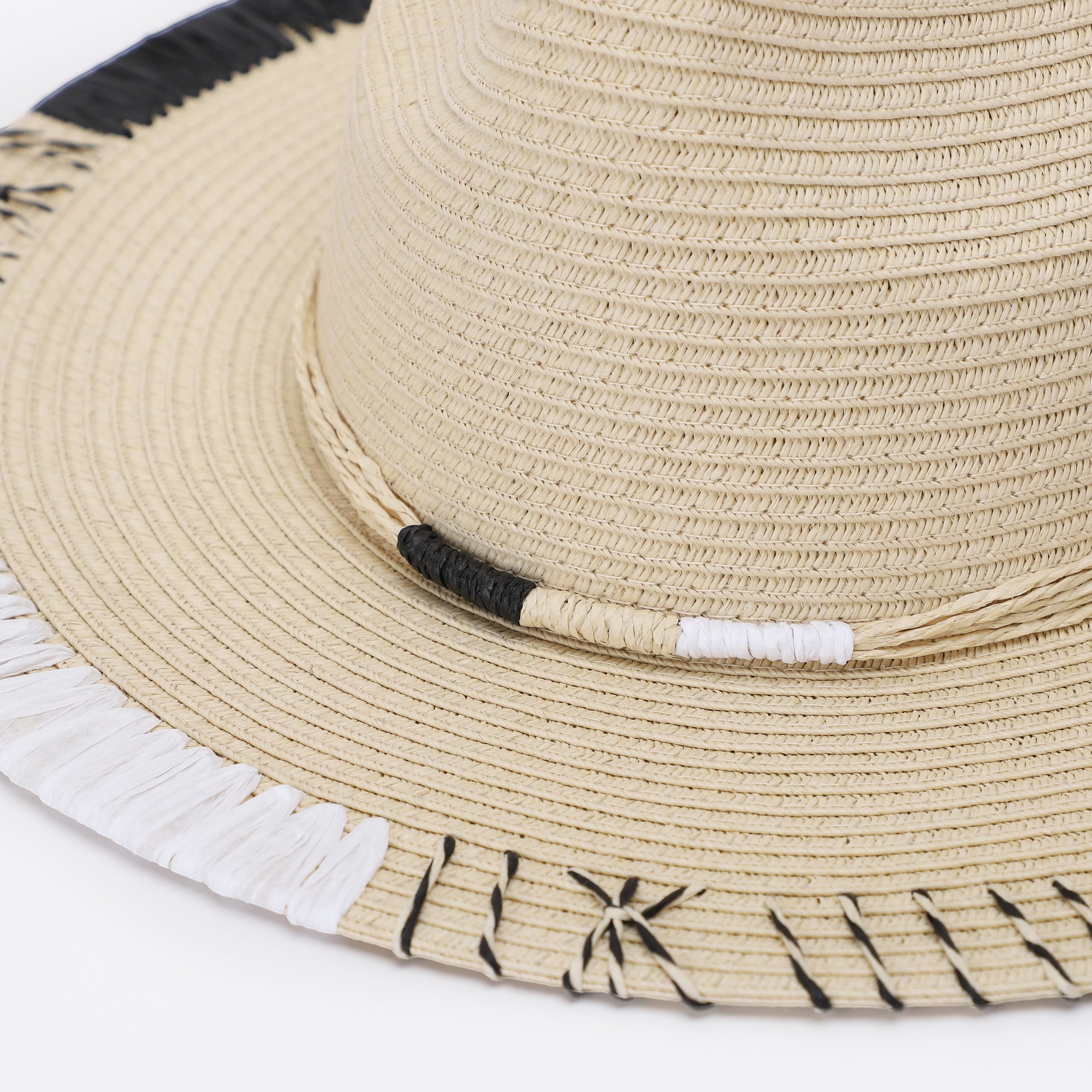 Unisex Paper Straw Fedora Hat with Wide Brim and UPF 50+ Sun Protection