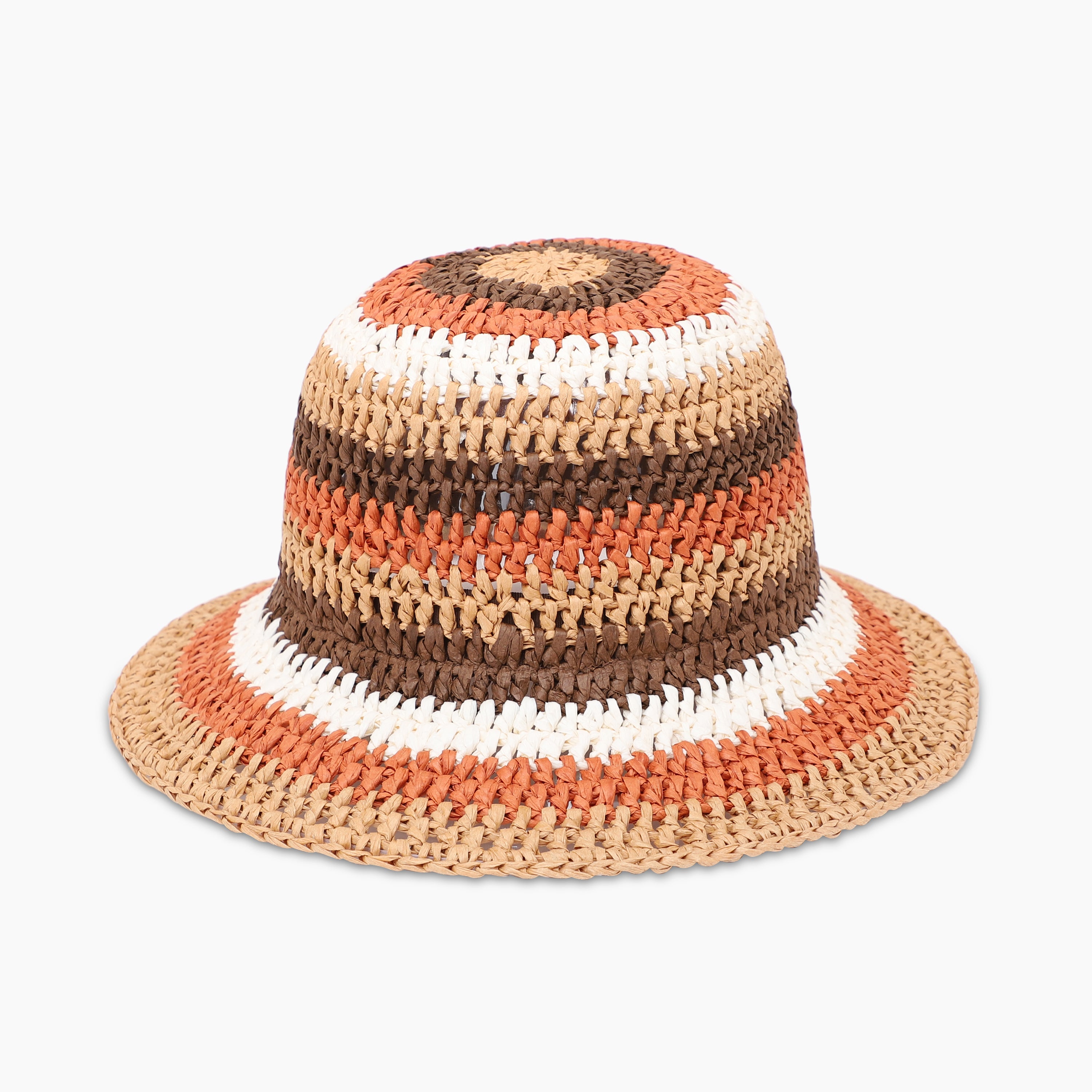 Women’s Paper Straw Bucket Hat with Wide Brim and UPF 50+ Sun Protection