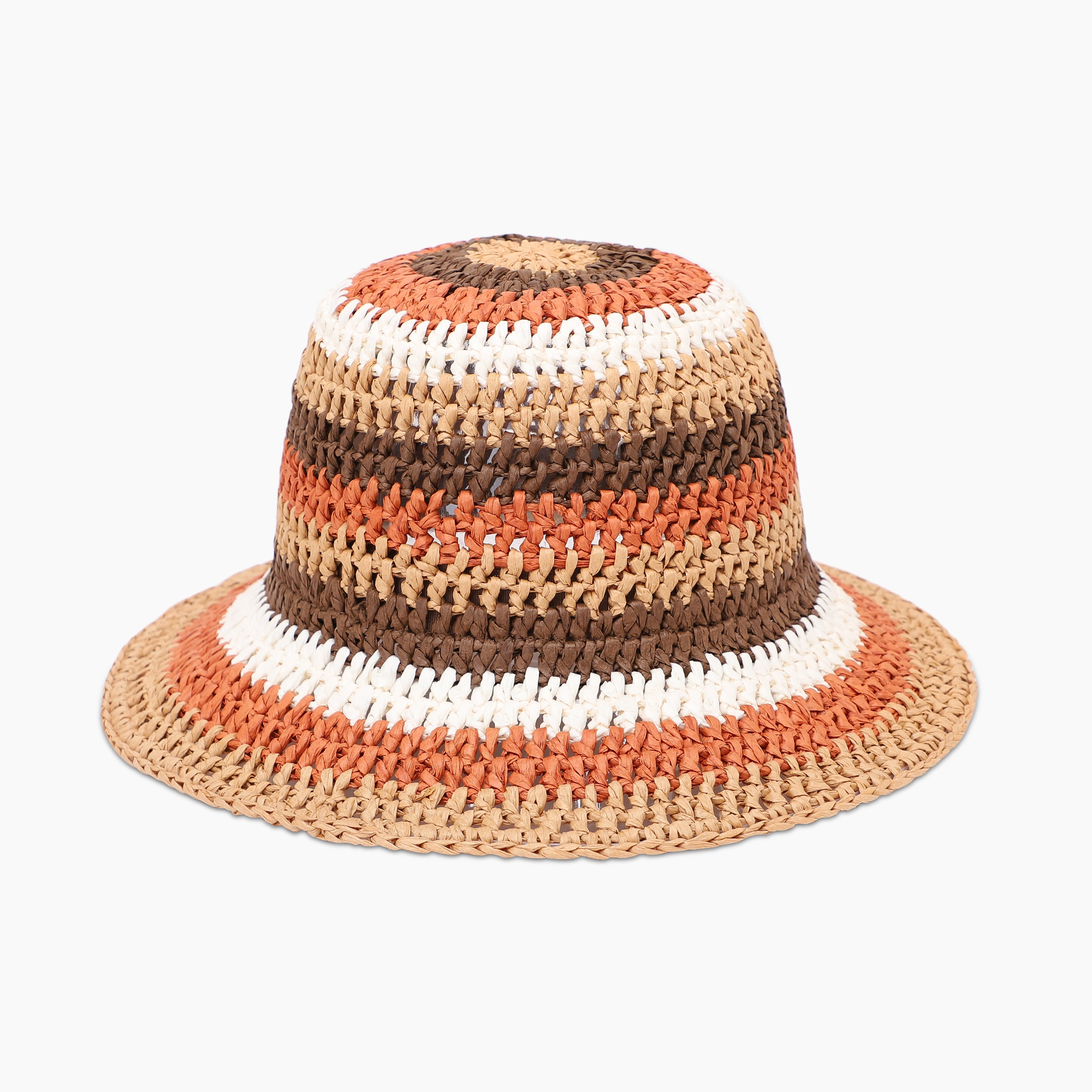 Women’s Paper Straw Bucket Hat with Wide Brim and UPF 50+ Sun Protection