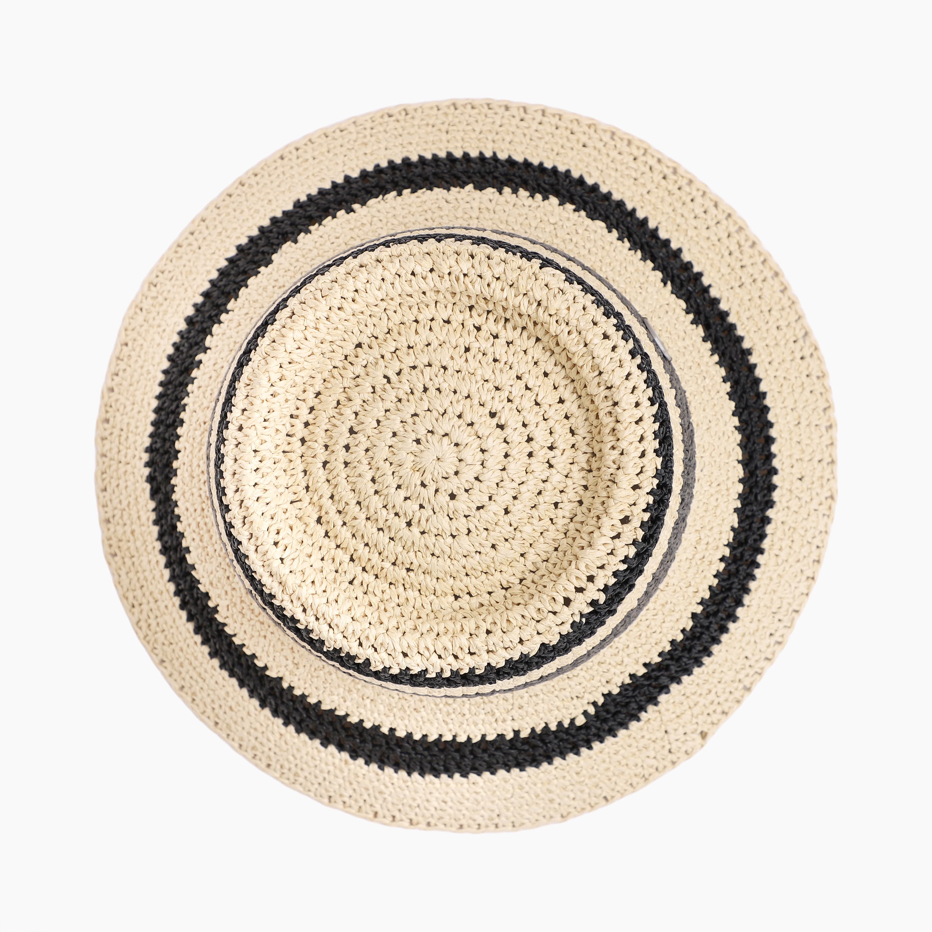 Women’s Paper Straw Bucket Hat with Wide Brim and UPF 50+ Sun Protection