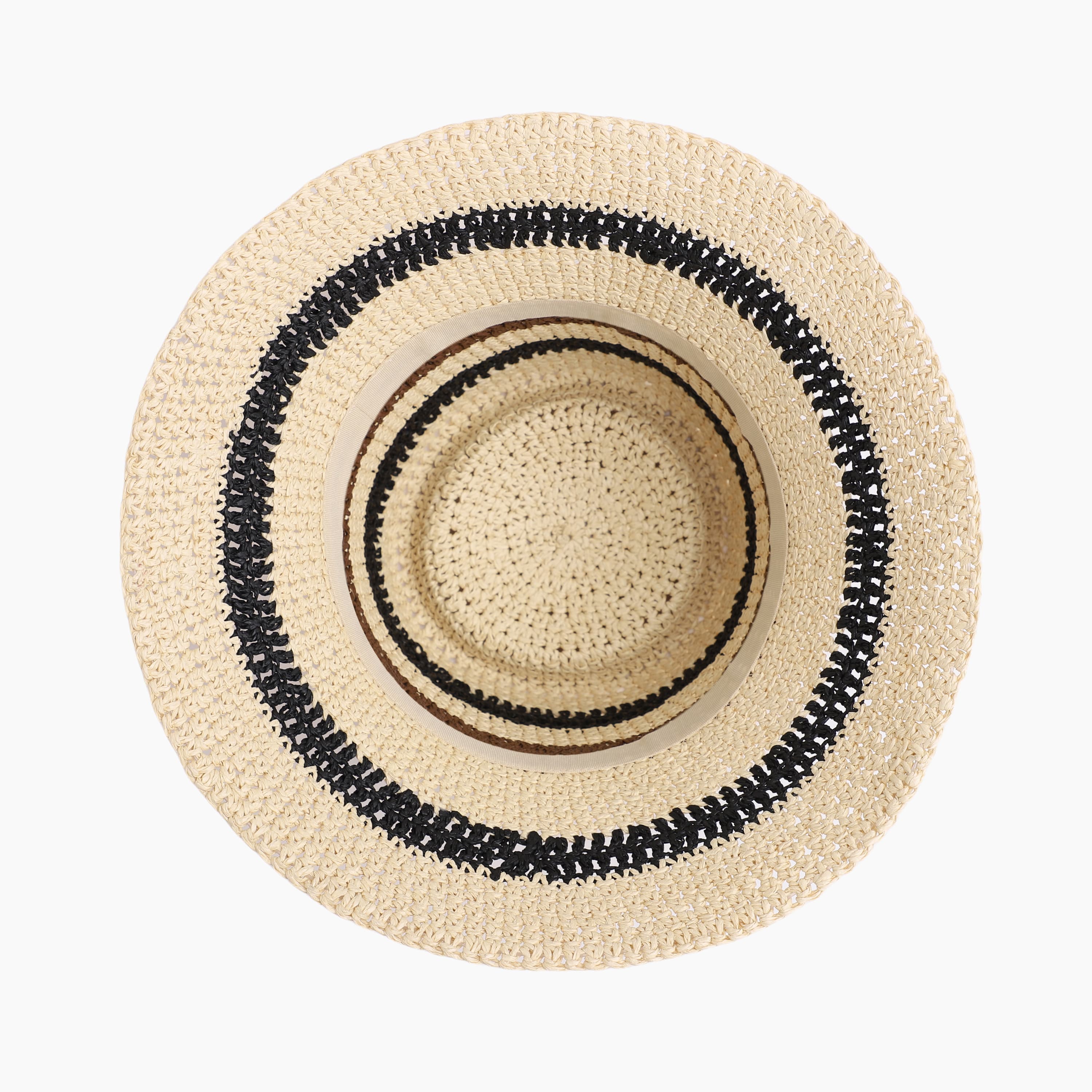 Women’s Paper Straw Bucket Hat with Wide Brim and UPF 50+ Sun Protection