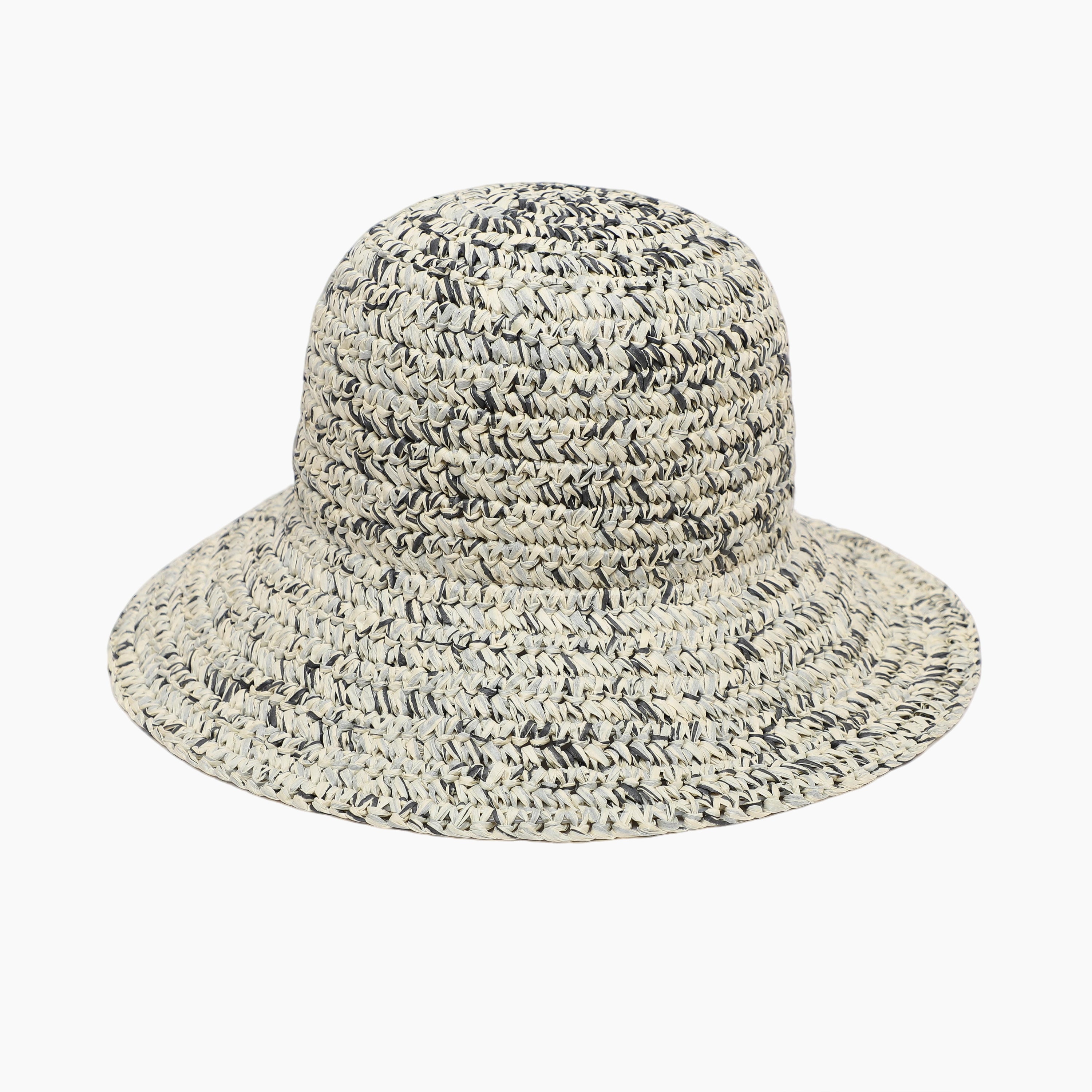 Women’s Paper Straw Bucket Hat with Wide Brim and UPF 50+ Sun Protection