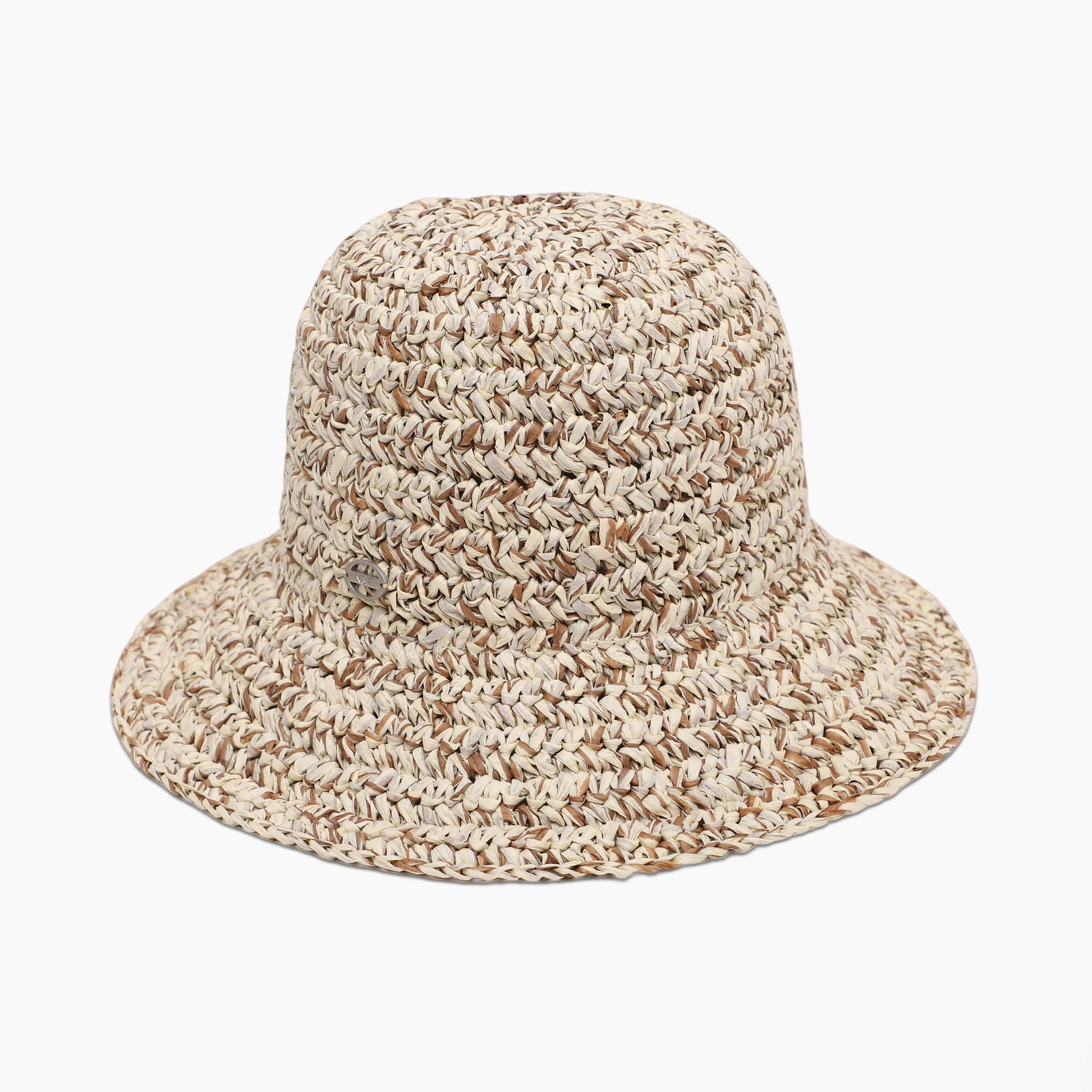 Women’s Paper Straw Bucket Hat with Wide Brim and UPF 50+ Sun Protection