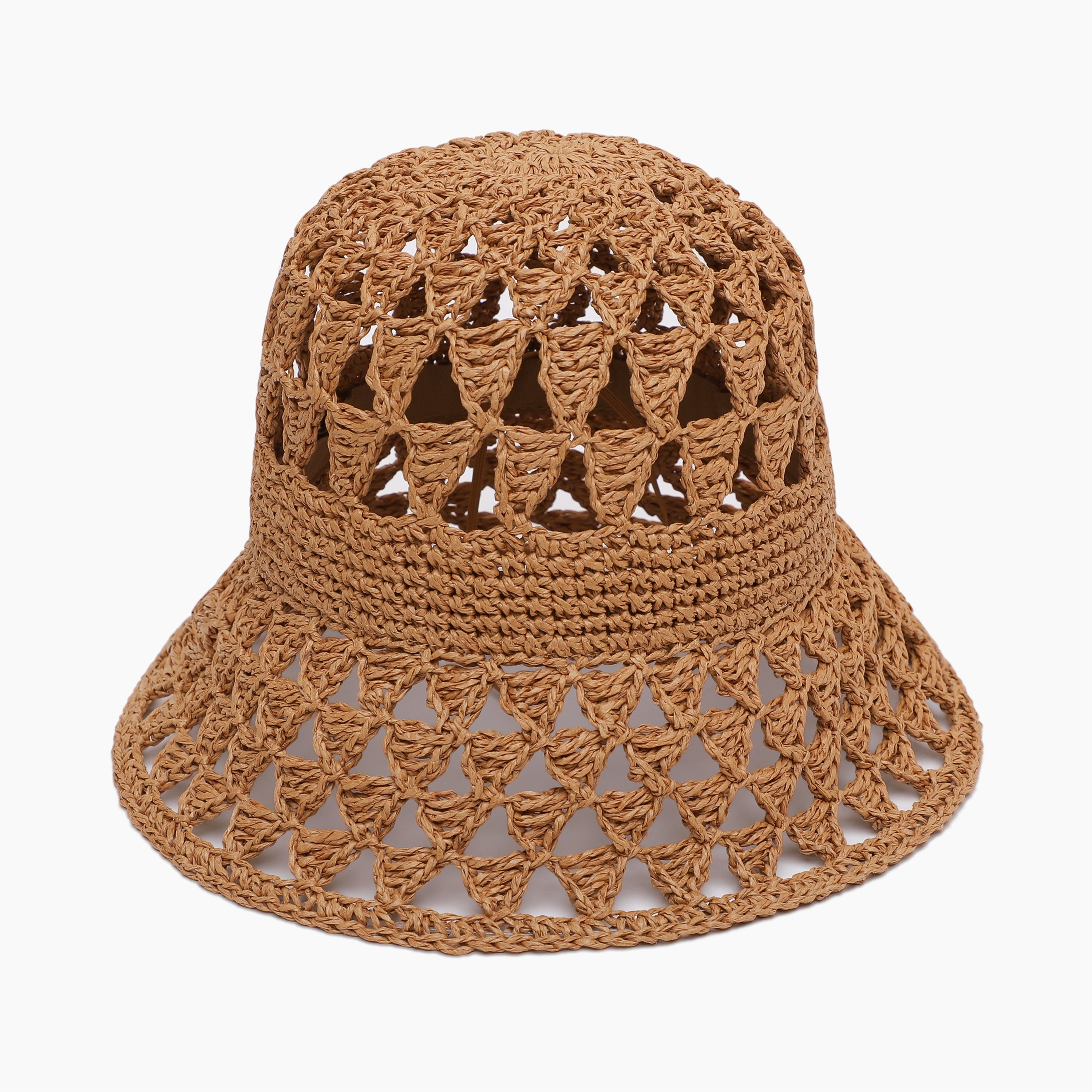 Women’s Paper Straw Bucket Hat with Wide Brim and UPF 50+ Sun Protection