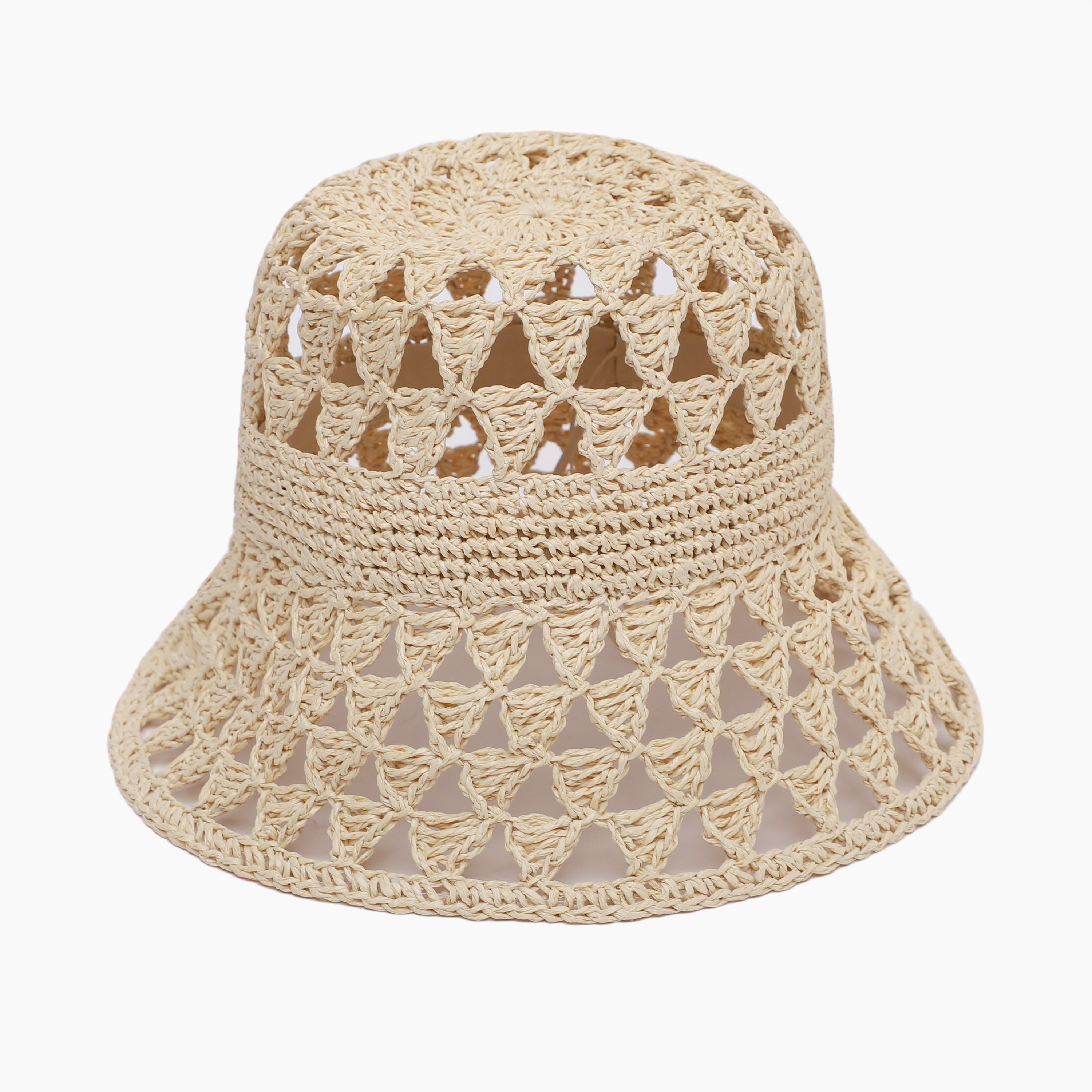Women’s Paper Straw Bucket Hat with Wide Brim and UPF 50+ Sun Protection