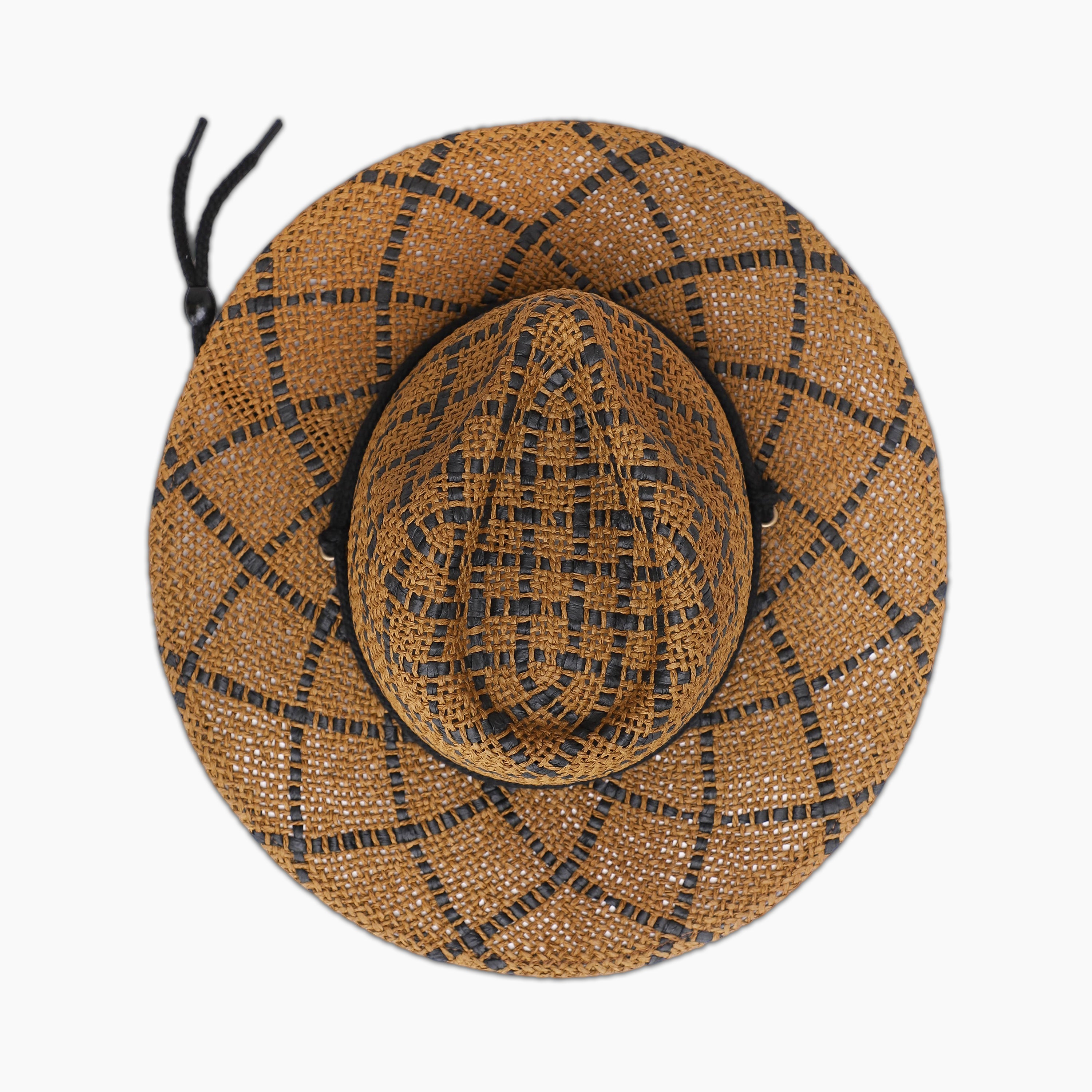 Unisex Paper Straw Fedora Hat with Wide Brim and UPF 50+ Sun Protection