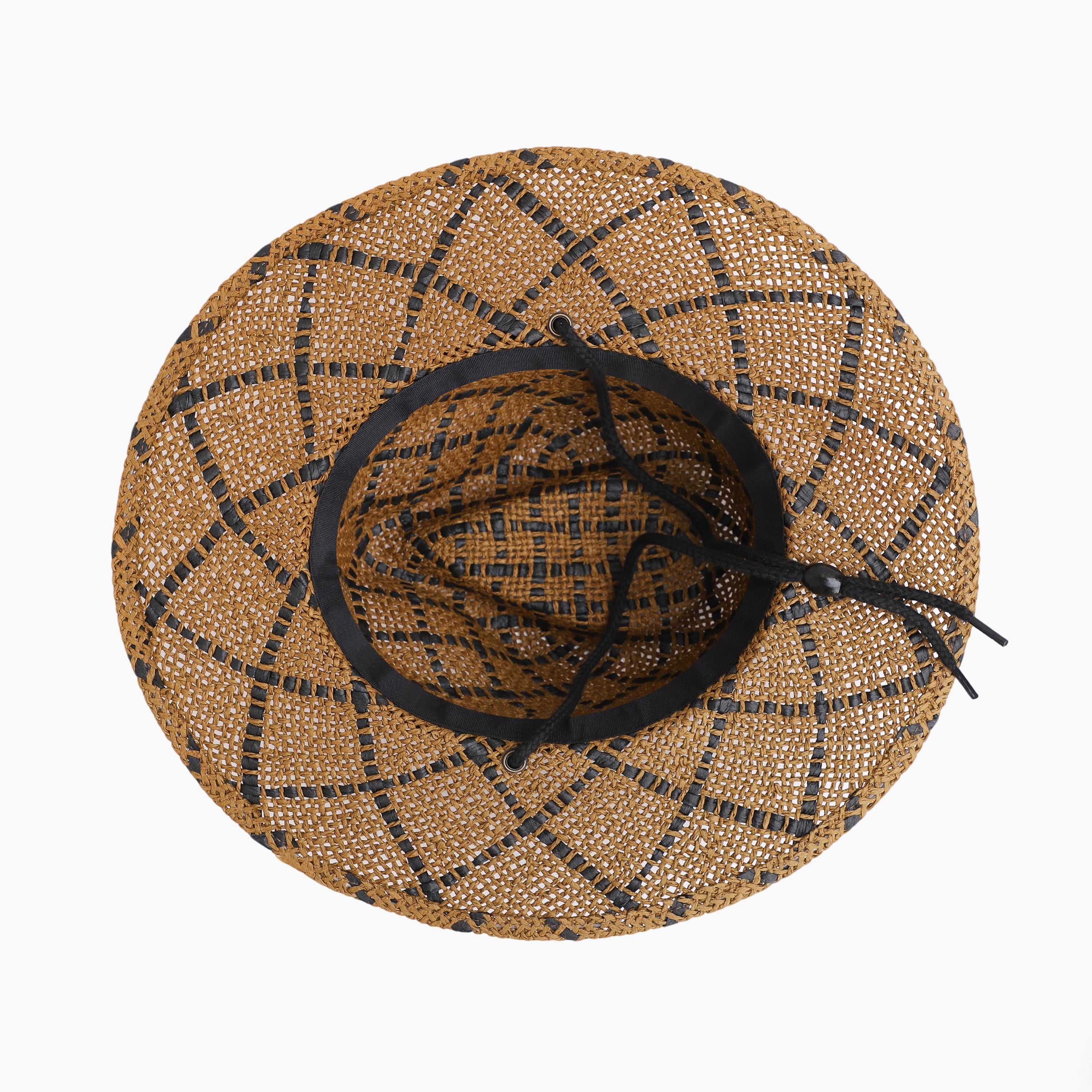 Unisex Paper Straw Fedora Hat with Wide Brim and UPF 50+ Sun Protection