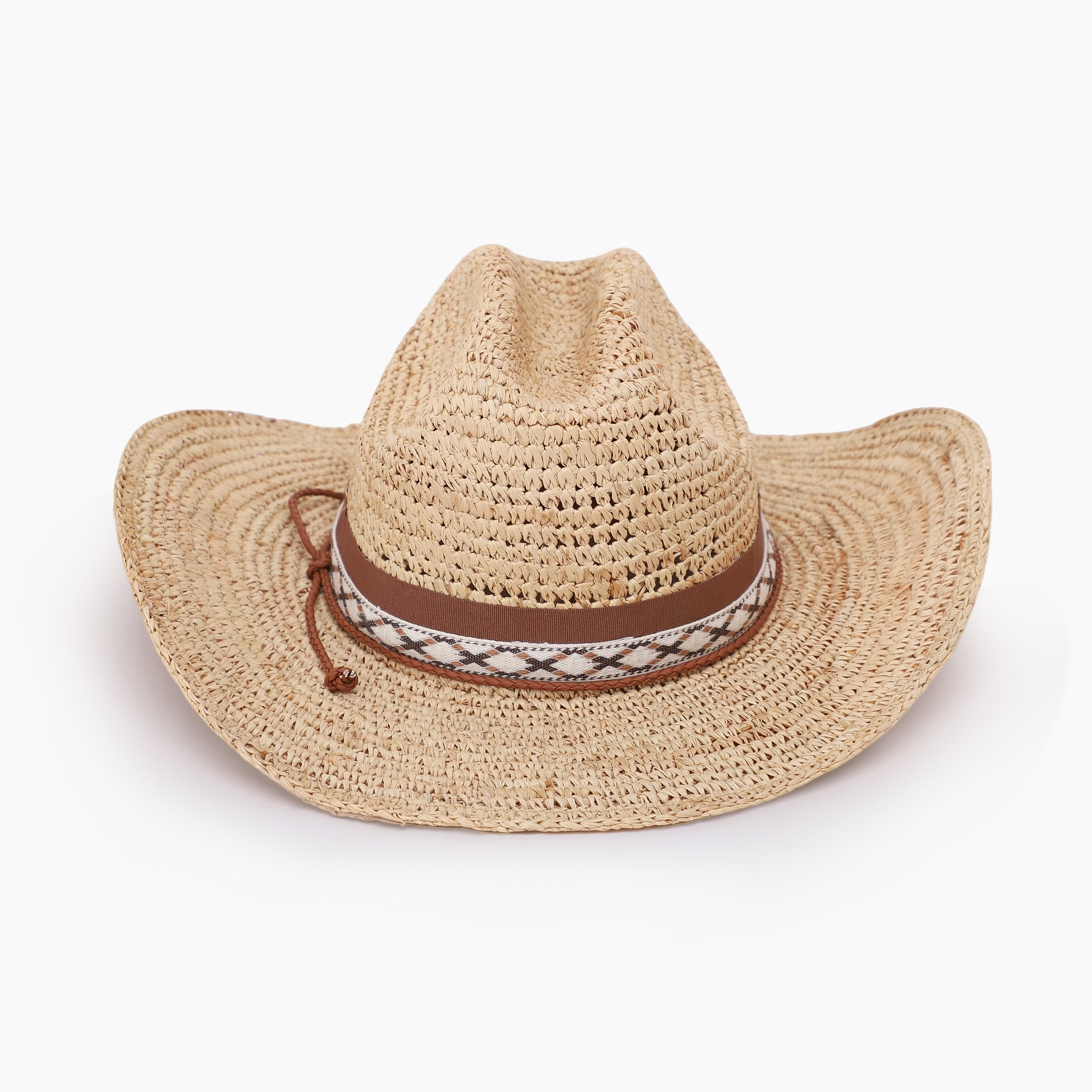 Unisex Raffia Fedora Hat with Wide Brim and UPF 50+ Sun Protection