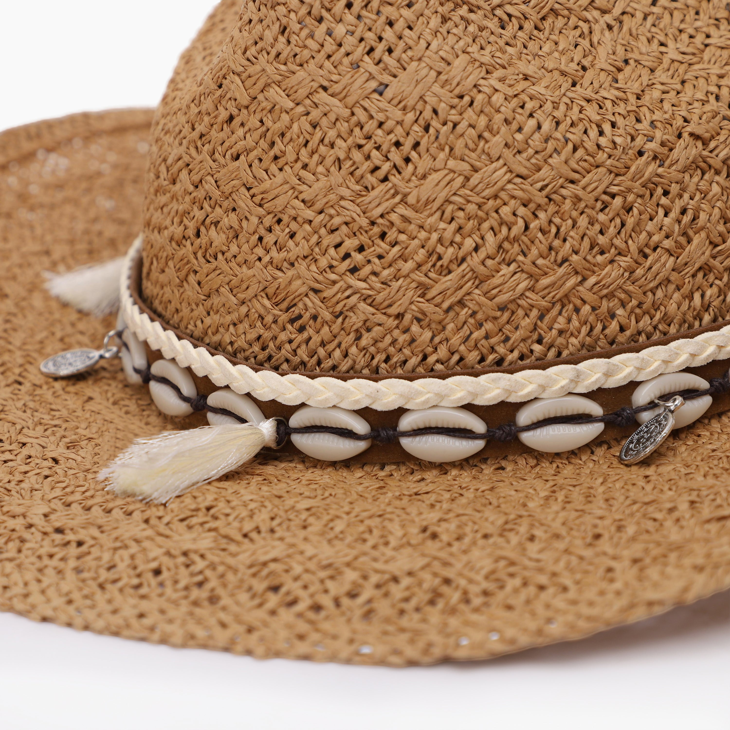 Unisex Paper Straw Fedora Hat with Wide Brim and UPF 50+ Sun Protection