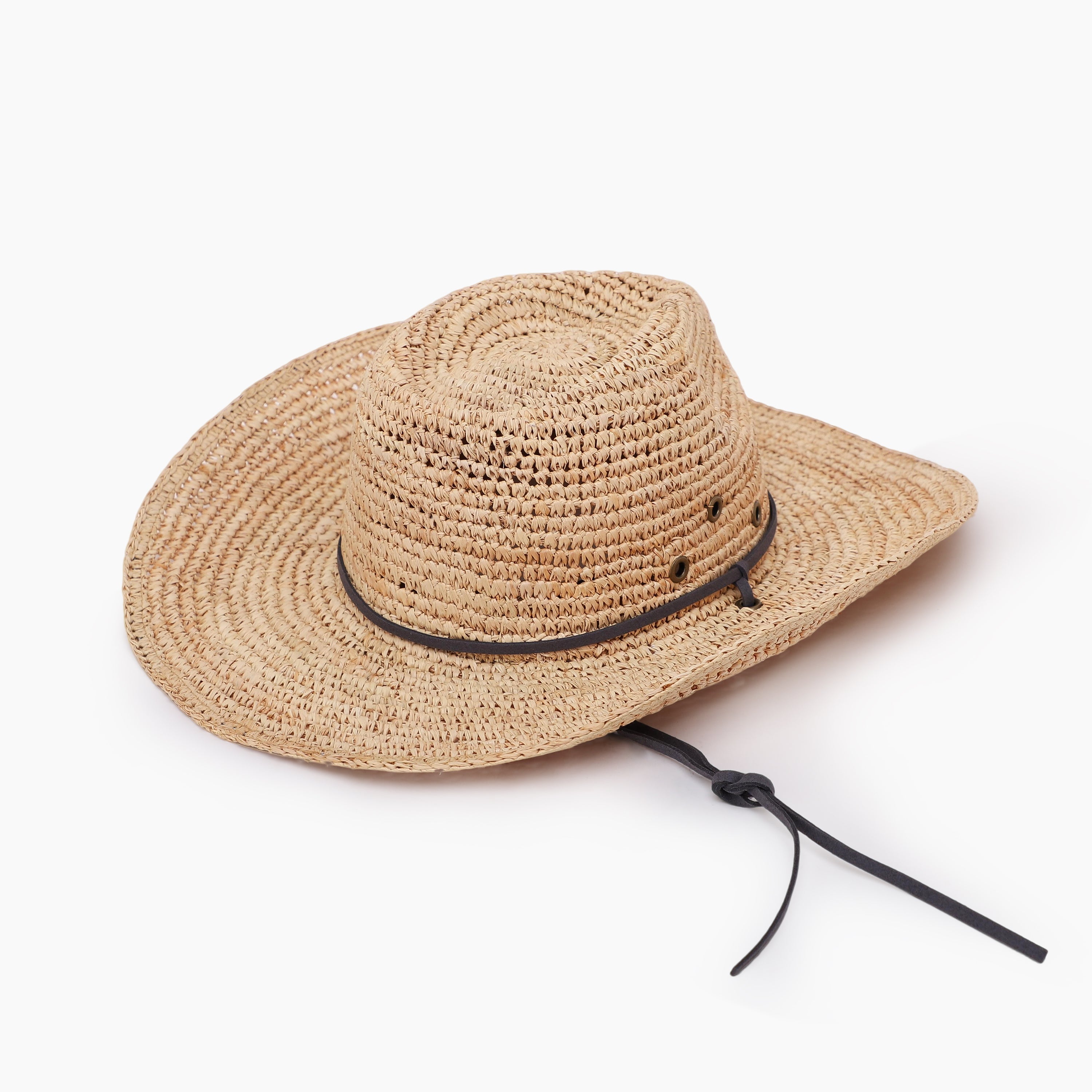 Unisex Raffia Fedora Hat with Wide Brim and UPF 50+ Sun Protection