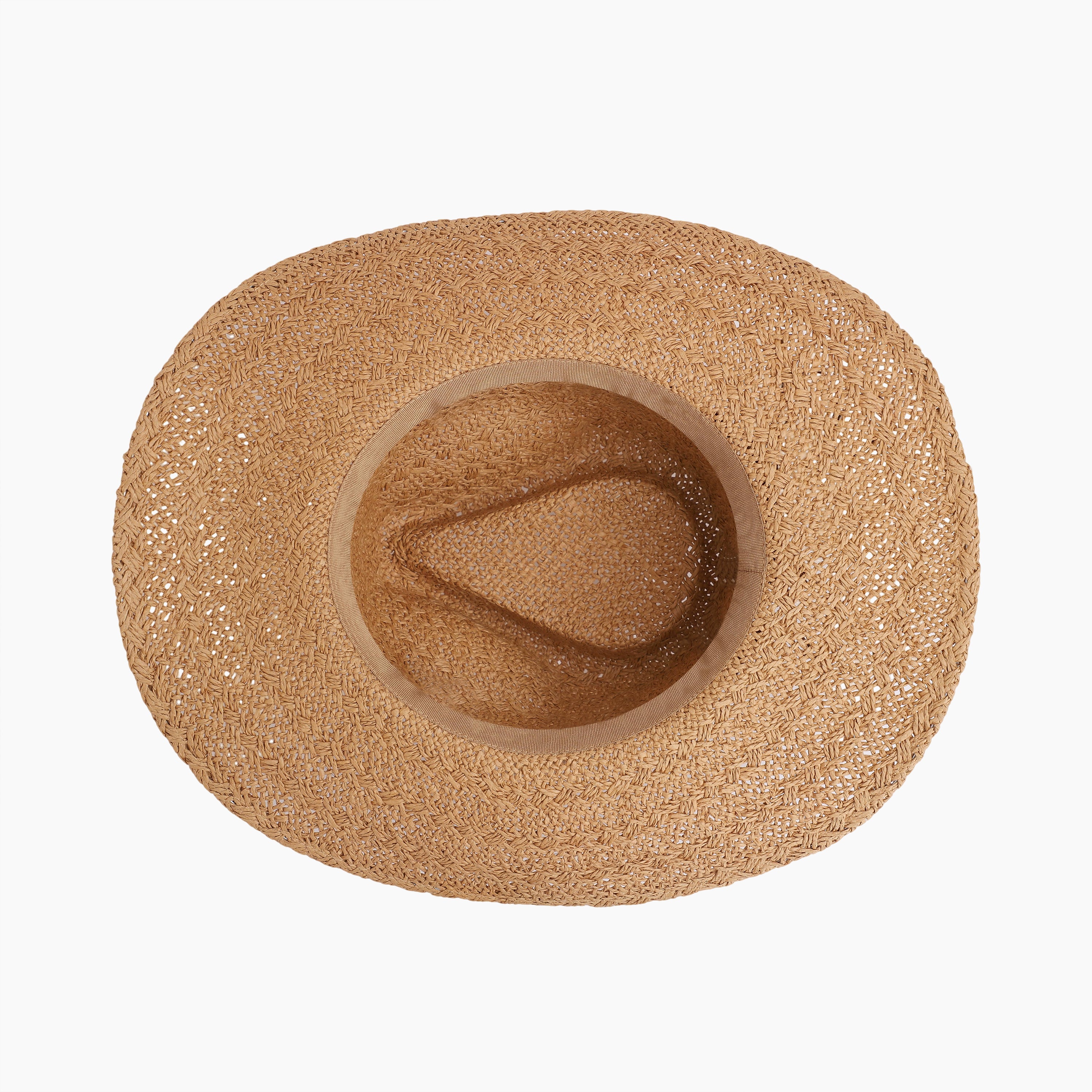 Unisex Paper Straw Fedora Hat with Wide Brim and UPF 50+ Sun Protection