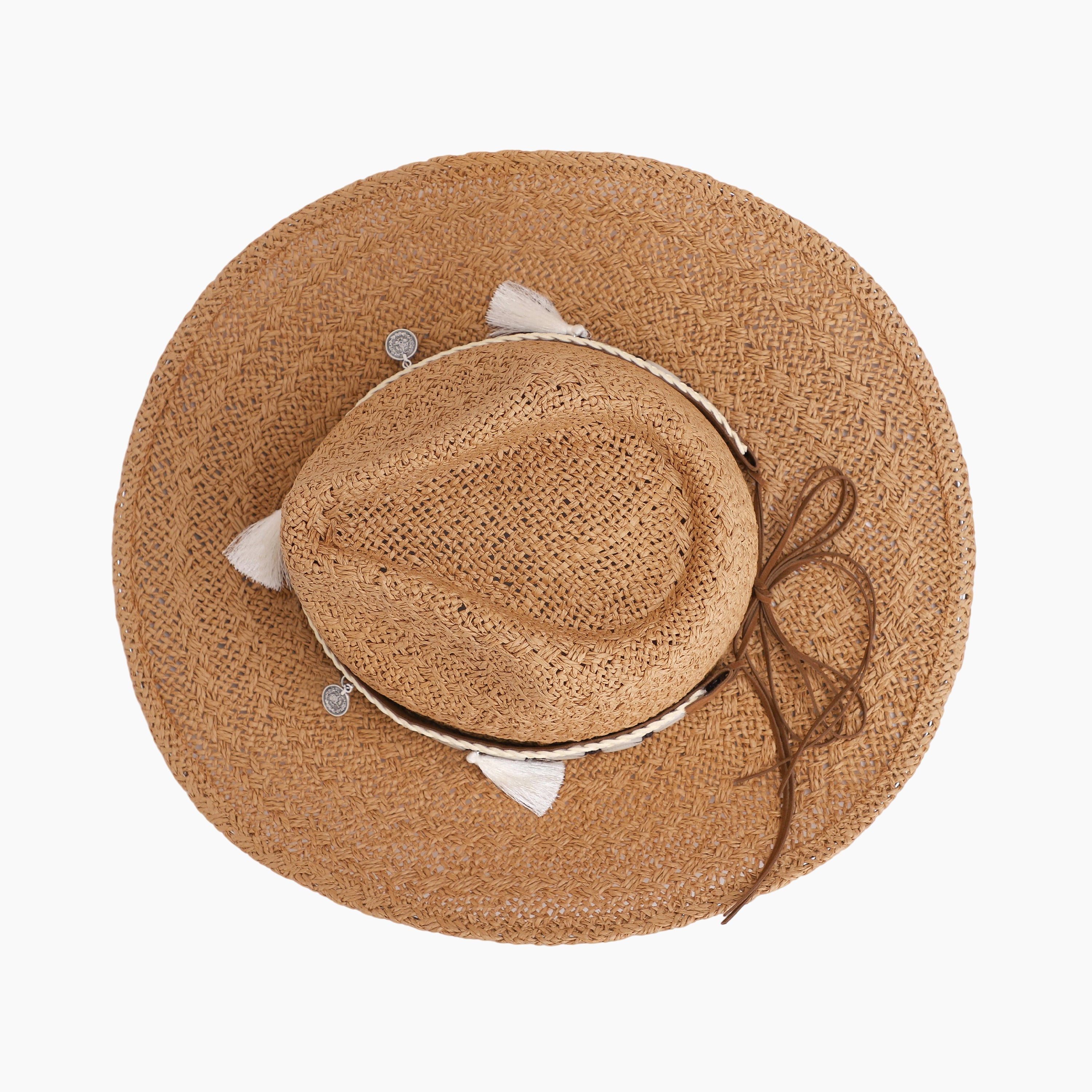 Unisex Paper Straw Fedora Hat with Wide Brim and UPF 50+ Sun Protection