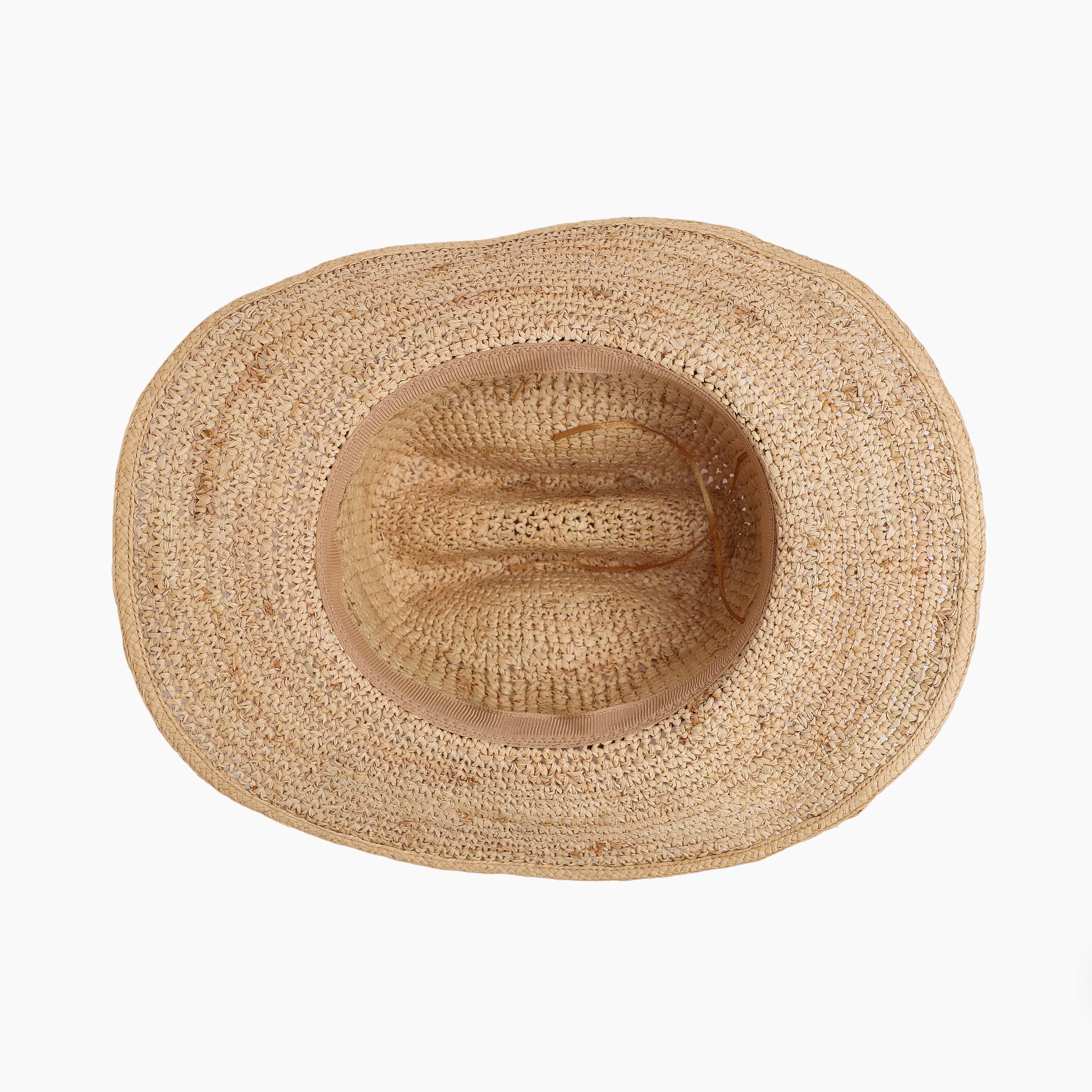 Unisex Raffia Fedora Hat with Wide Brim and UPF 50+ Sun Protection