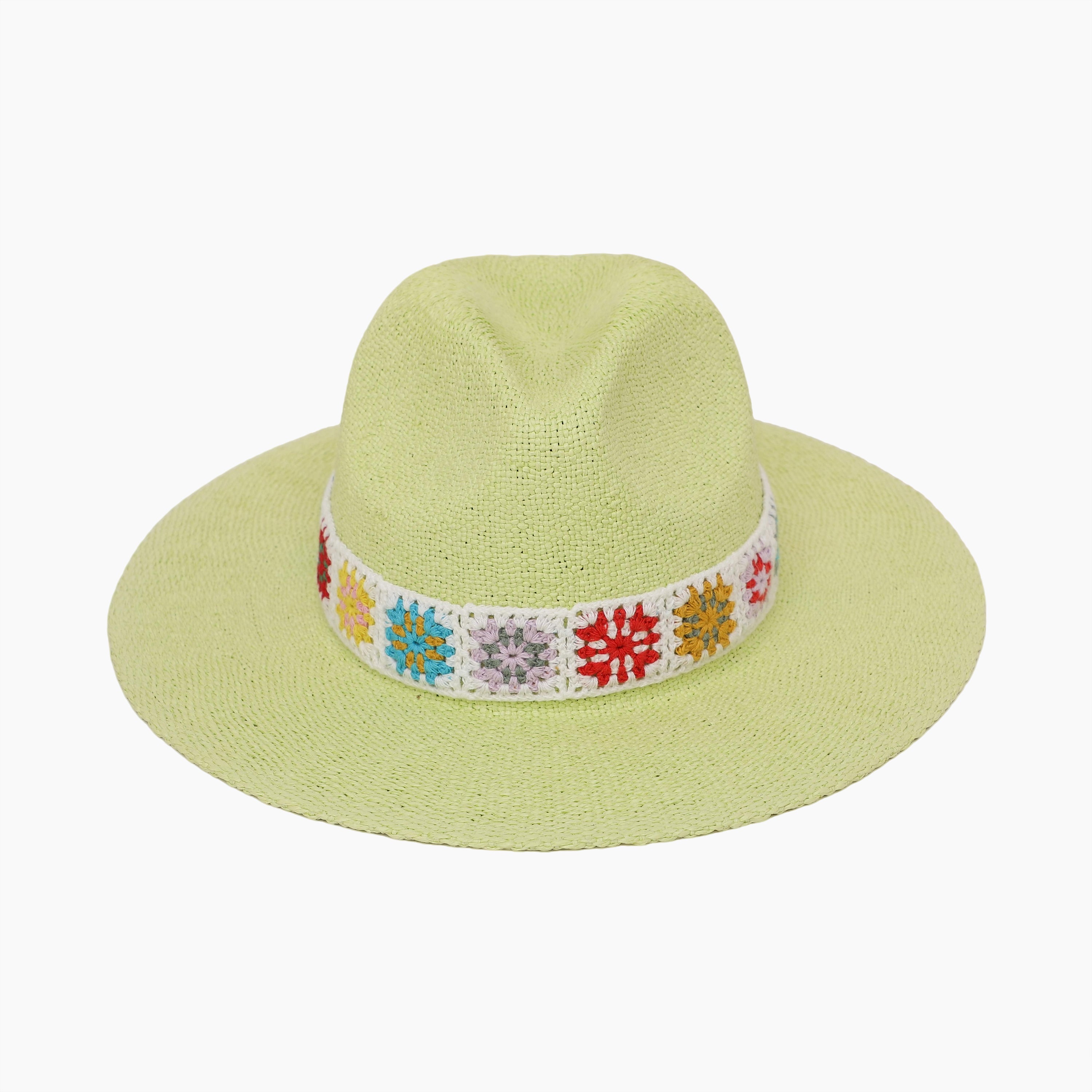 Women’s Paper Straw Fedora Hat with Wide Brim and UPF 50+ Sun Protection