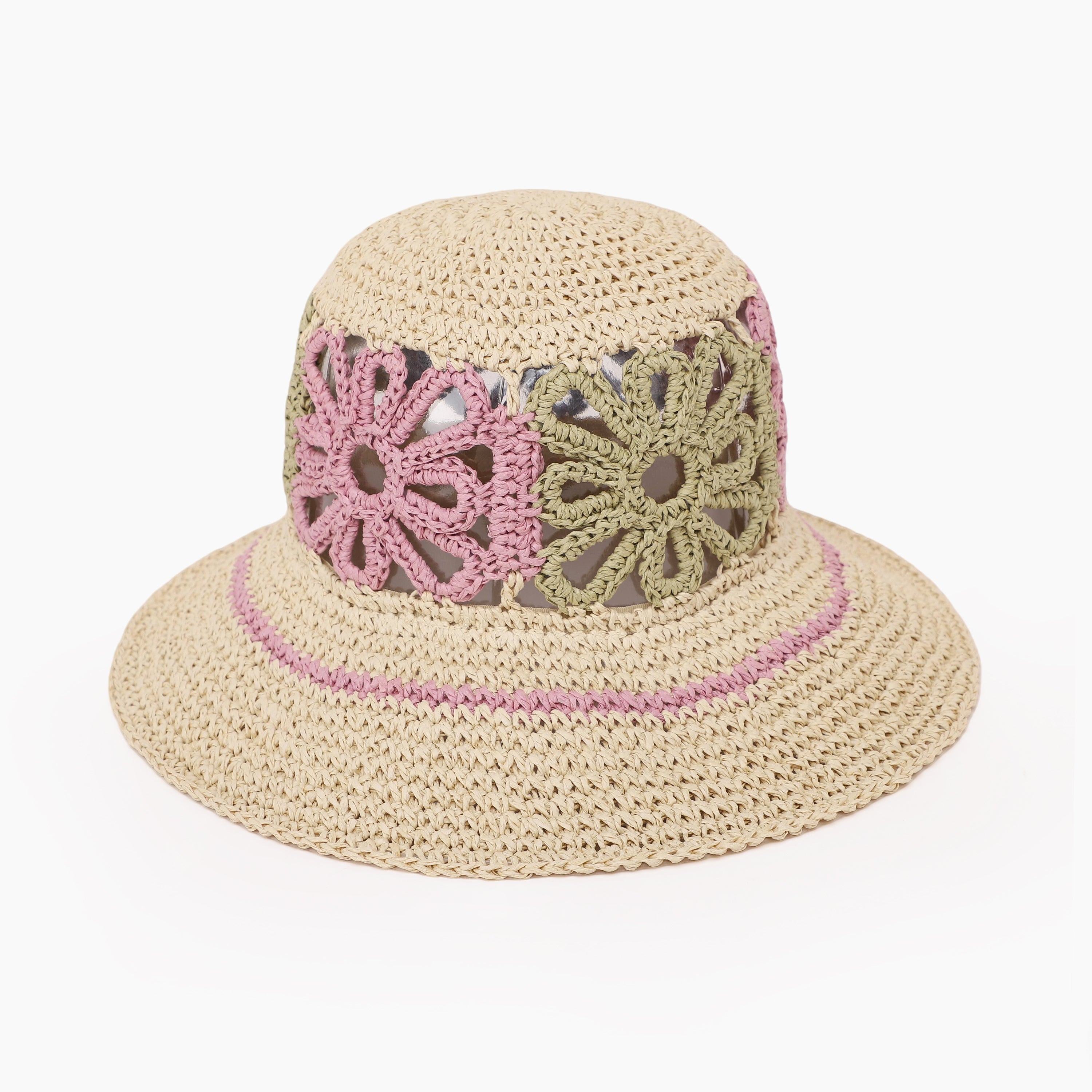 Wholesale Women's Paper Straw Bucket Hat with Wide Brim and UPF 50+ Sun Protection