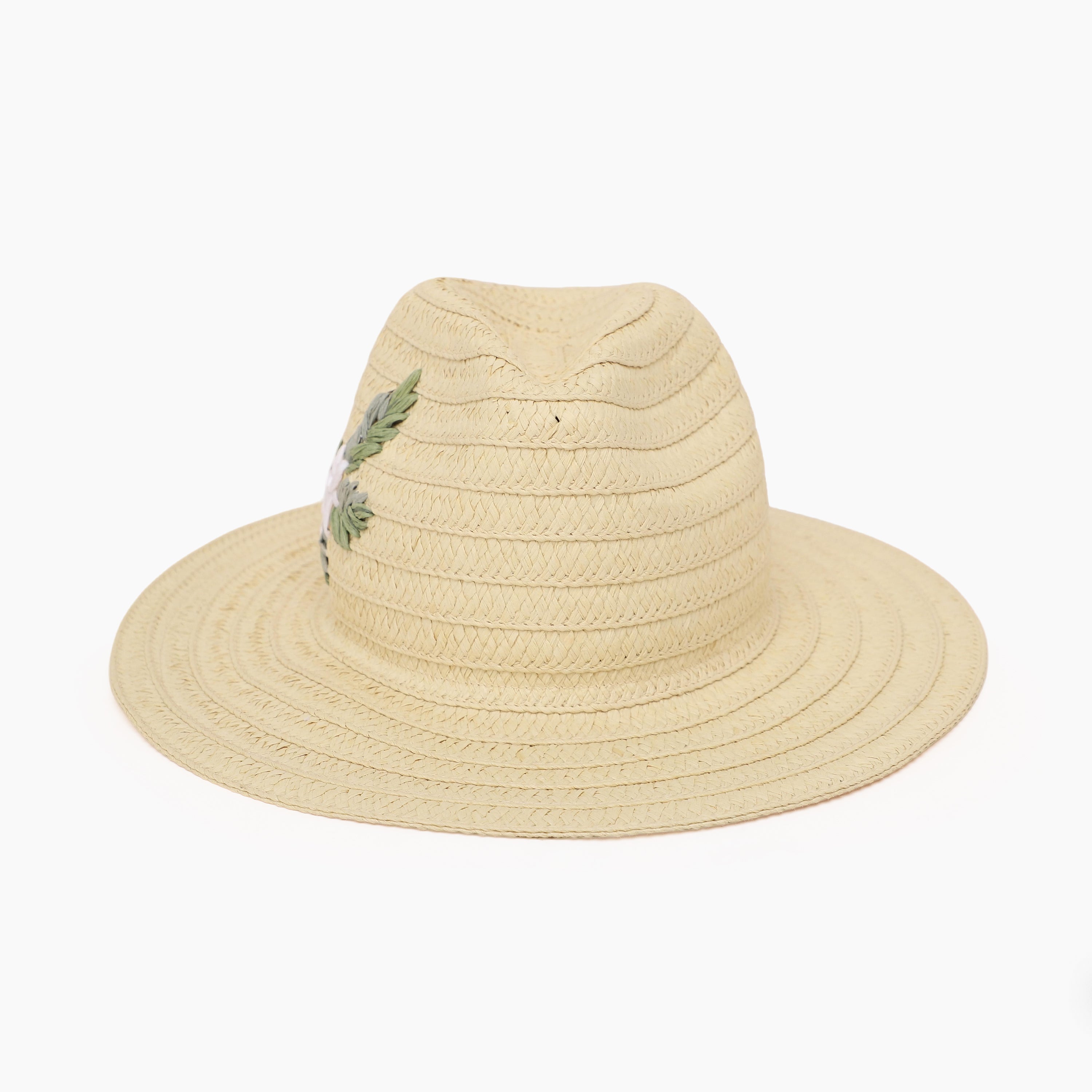 Women’s Paper Straw Fedora Hat with Wide Brim and UPF 50+ Sun Protection
