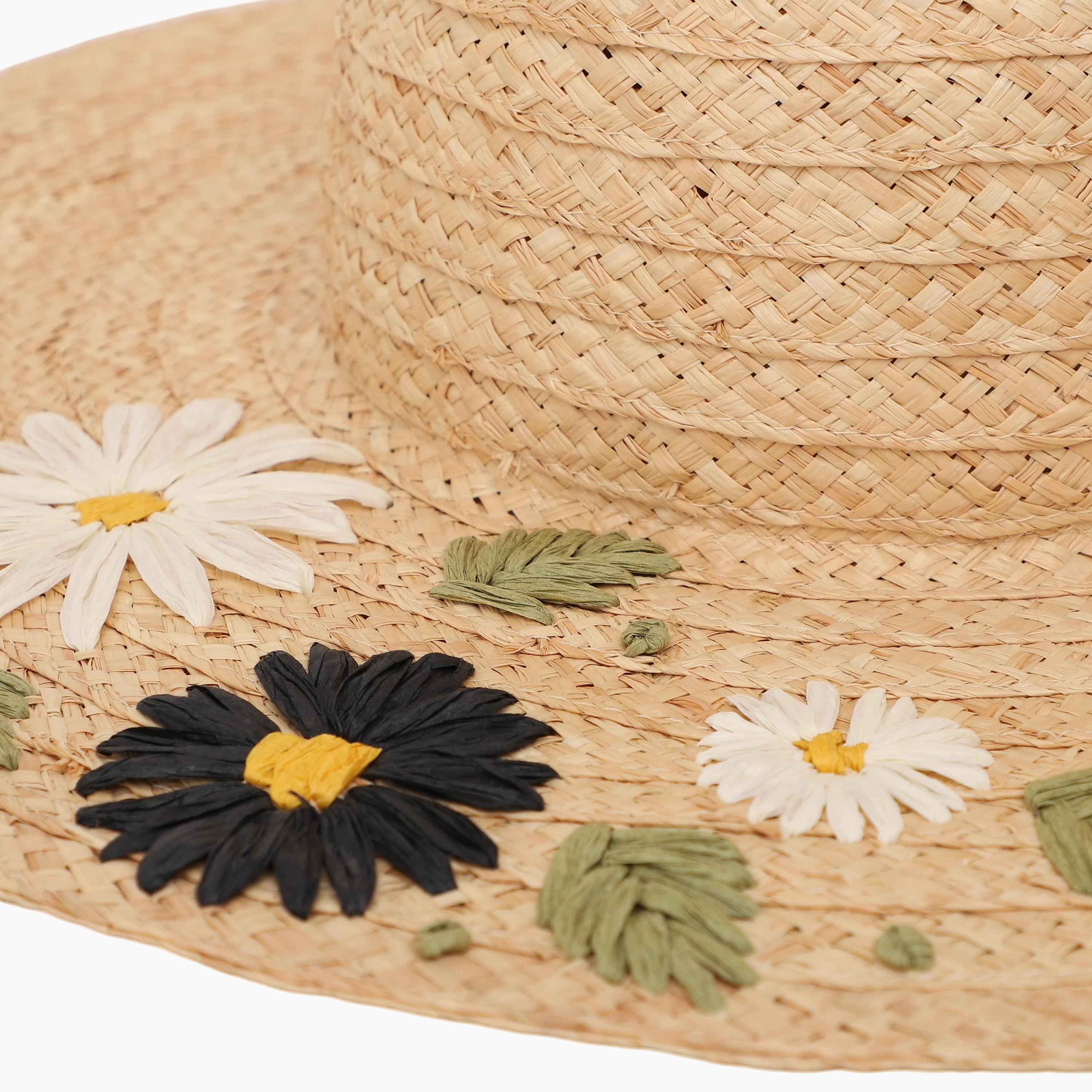 Women’s Raffia Sun Hat with Wide Brim and UPF 50+ Sun Protection