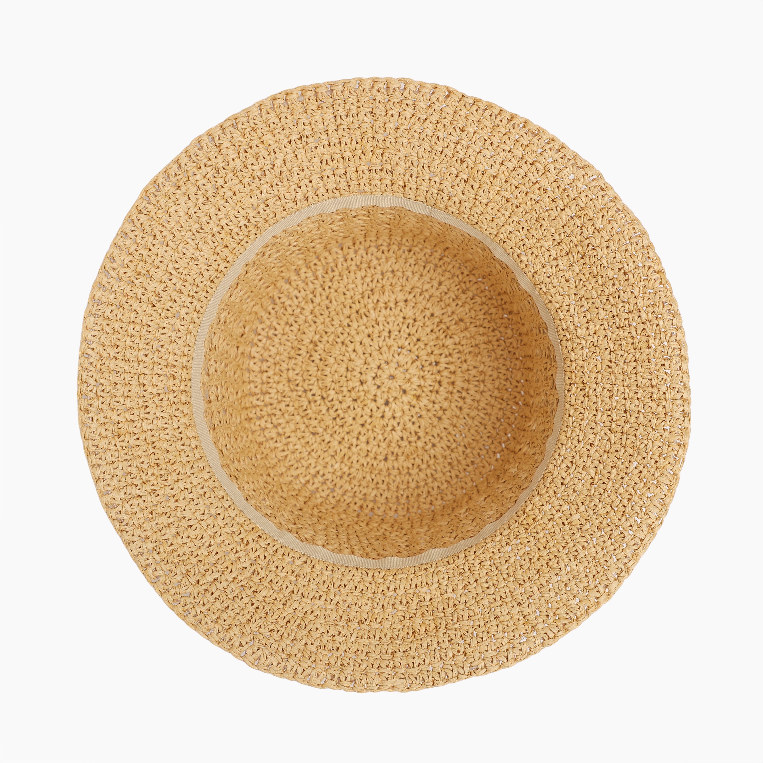 Women’s Paper Straw Bucket Hat with Wide Brim and UPF 50+ Sun Protection