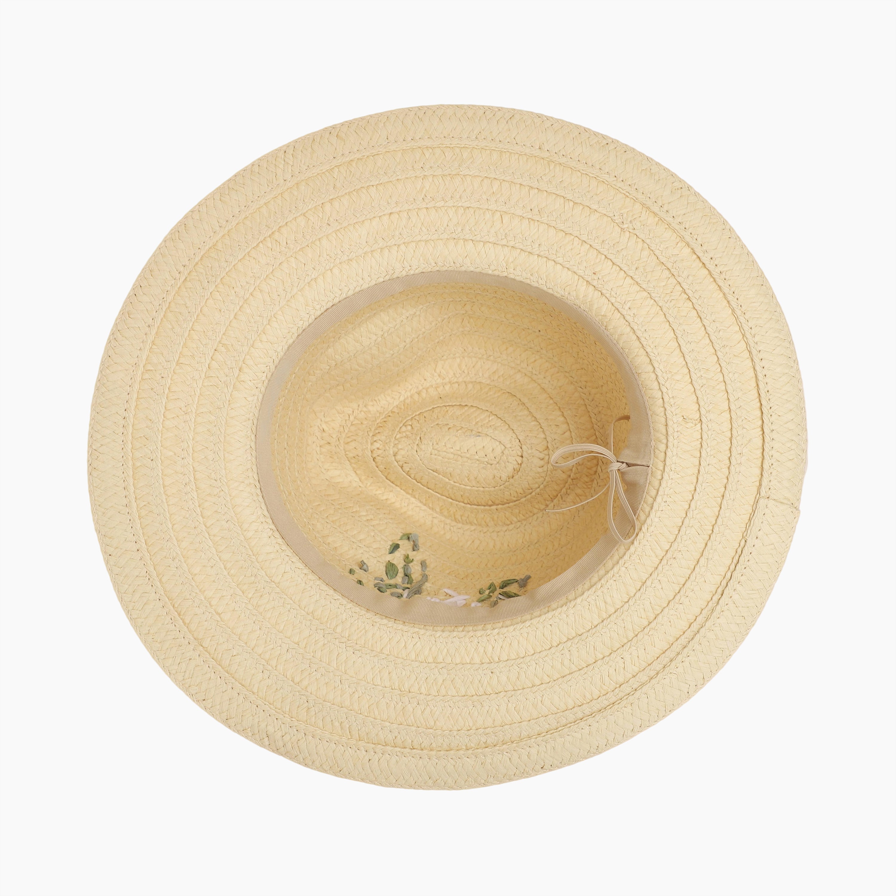 Women’s Paper Straw Fedora Hat with Wide Brim and UPF 50+ Sun Protection