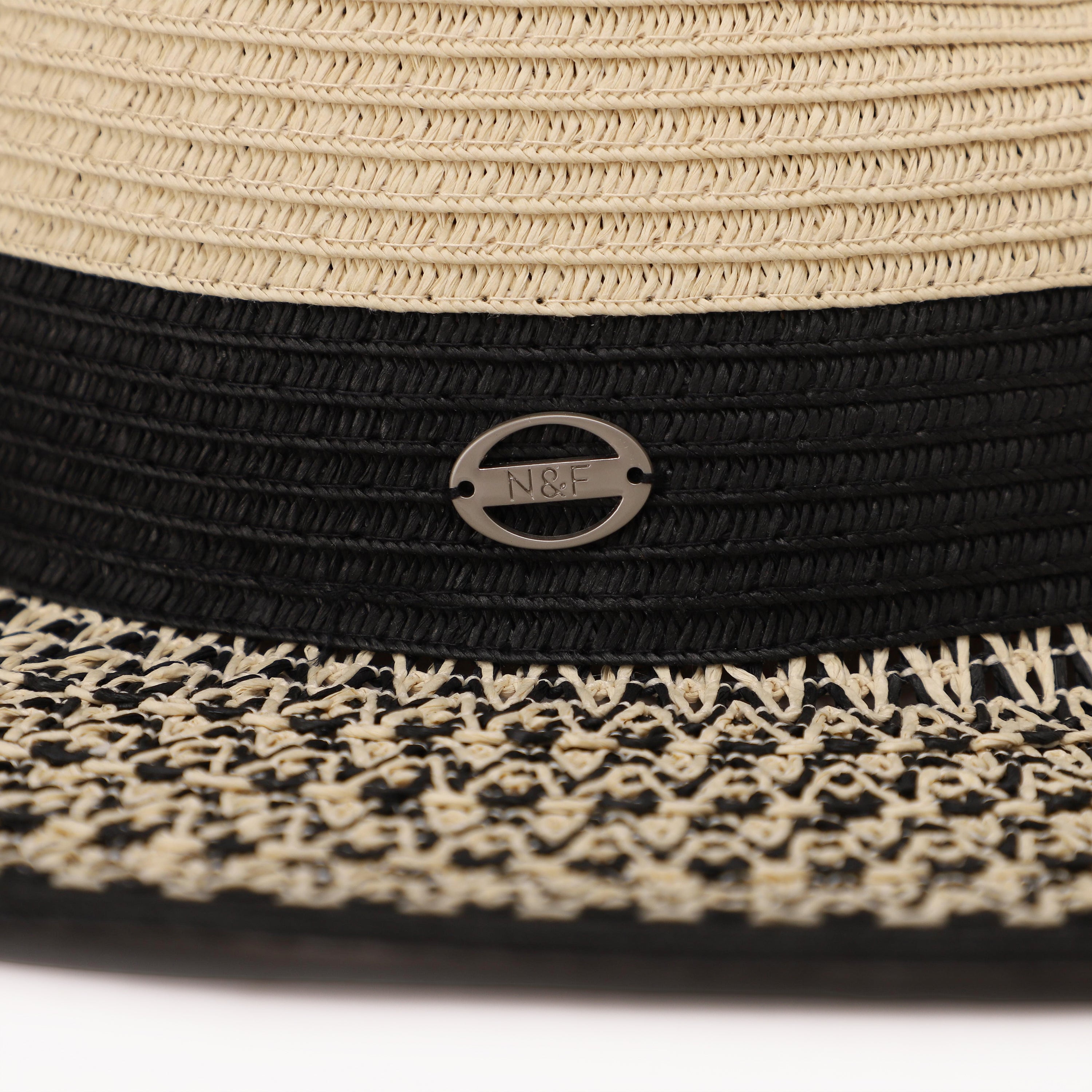 Unisex Paper Straw Fedora Hat with Wide Brim and UPF 50+ Sun Protection