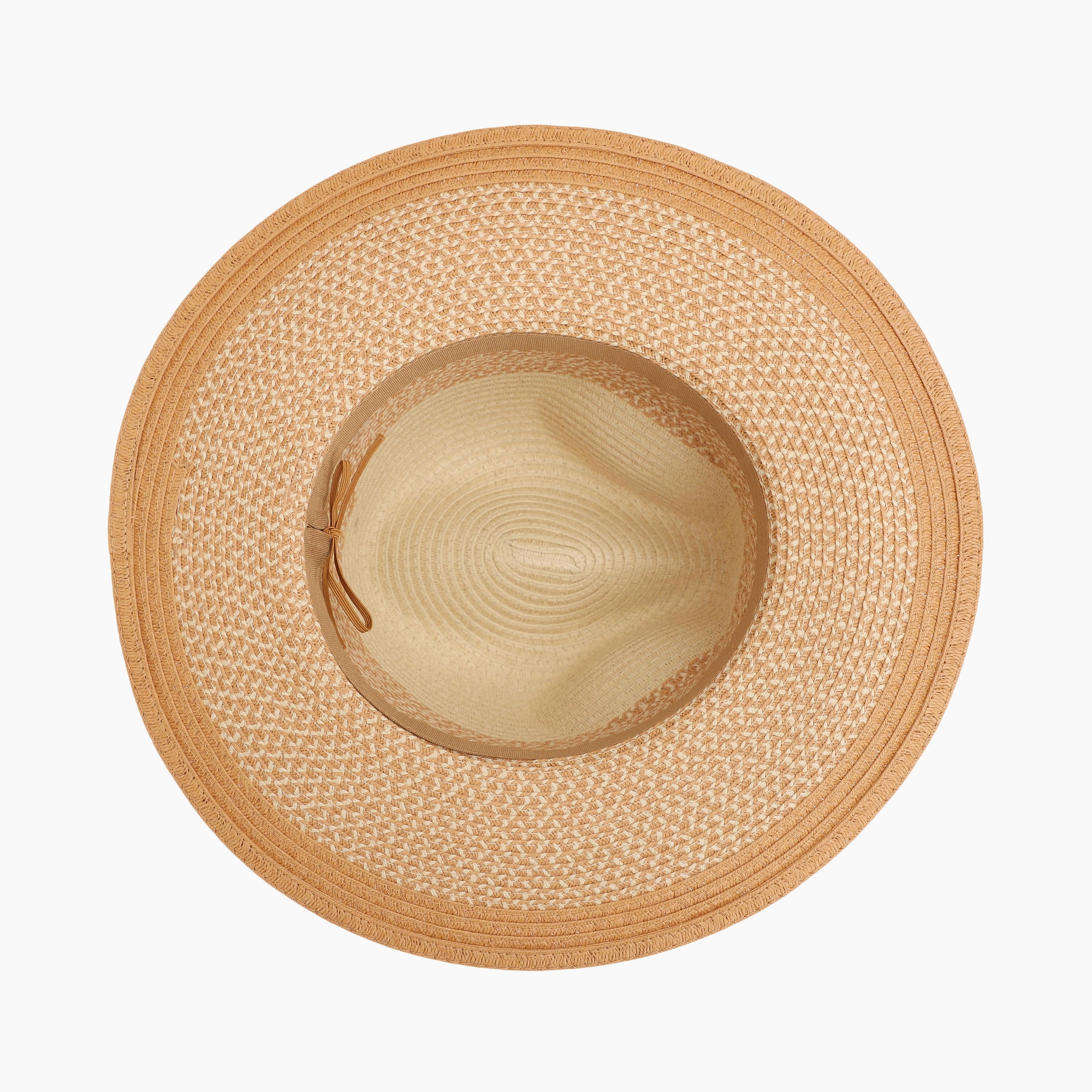 Unisex Paper Straw Fedora Hat with Wide Brim and UPF 50+ Sun Protection