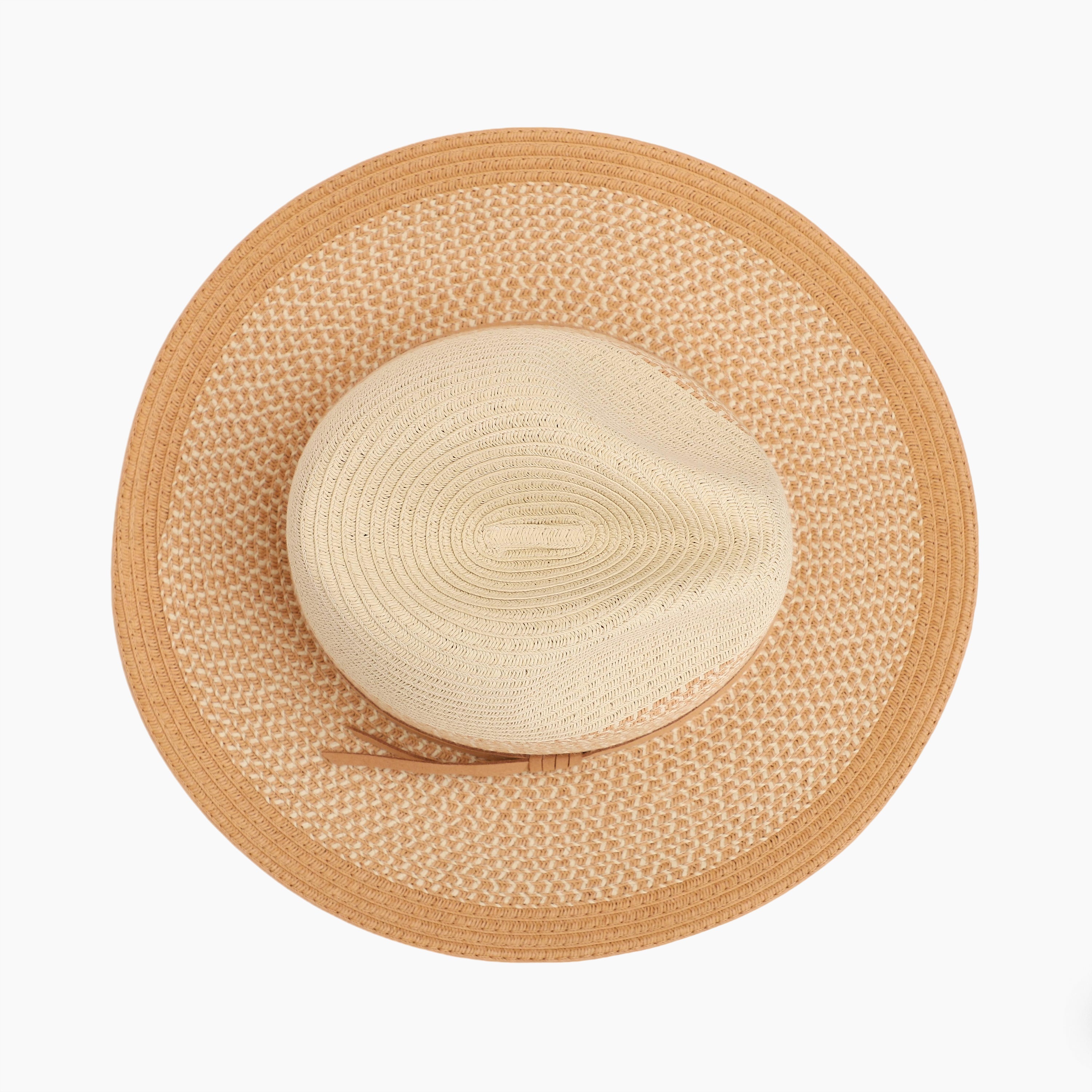 Unisex Paper Straw Fedora Hat with Wide Brim and UPF 50+ Sun Protection
