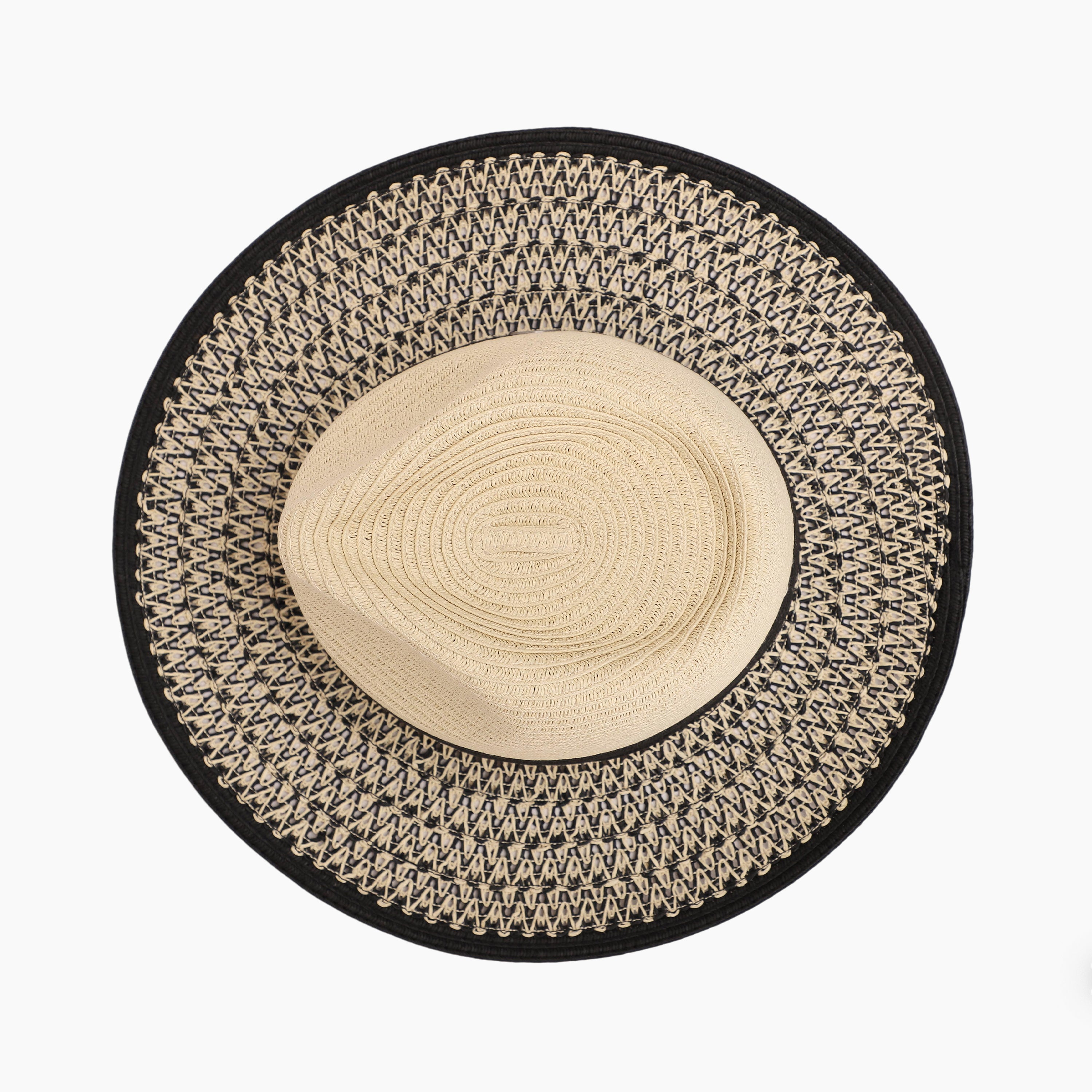 Unisex Paper Straw Fedora Hat with Wide Brim and UPF 50+ Sun Protection