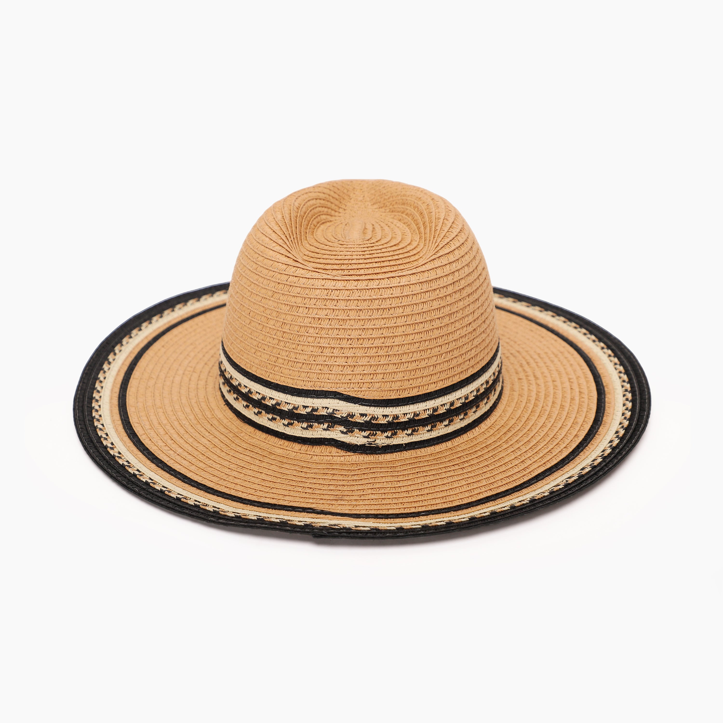 Unisex Paper Straw Fedora Hat with Wide Brim and UPF 50+ Sun Protection